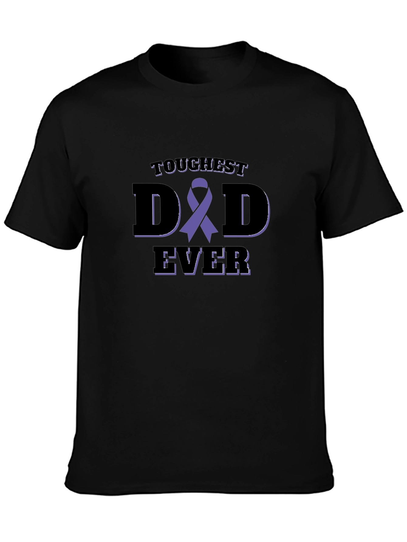 Toughest Dad Ever Awareness Ribbon Black T-Shirt
