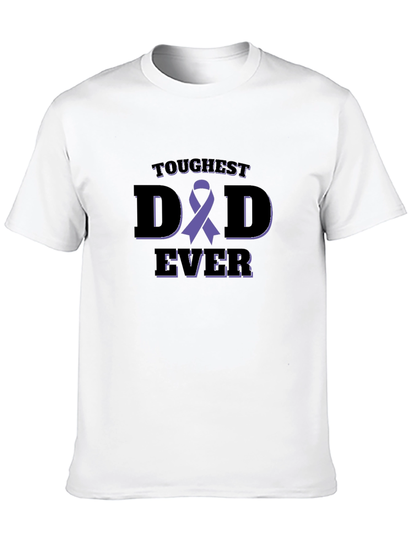 Toughest Dad Ever Awareness Ribbon Black T-Shirt