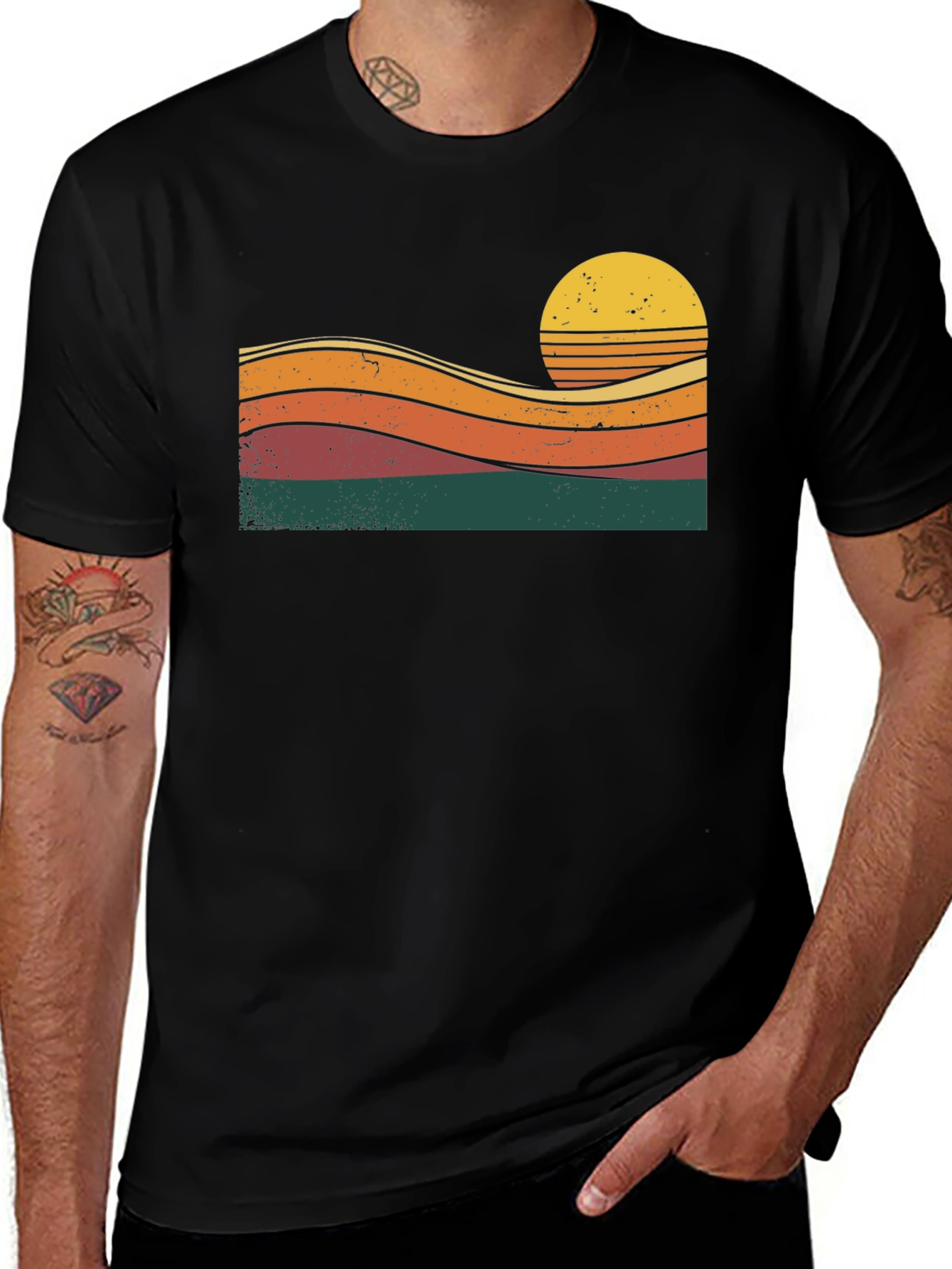 Retro Sunset Graphic T-Shirt