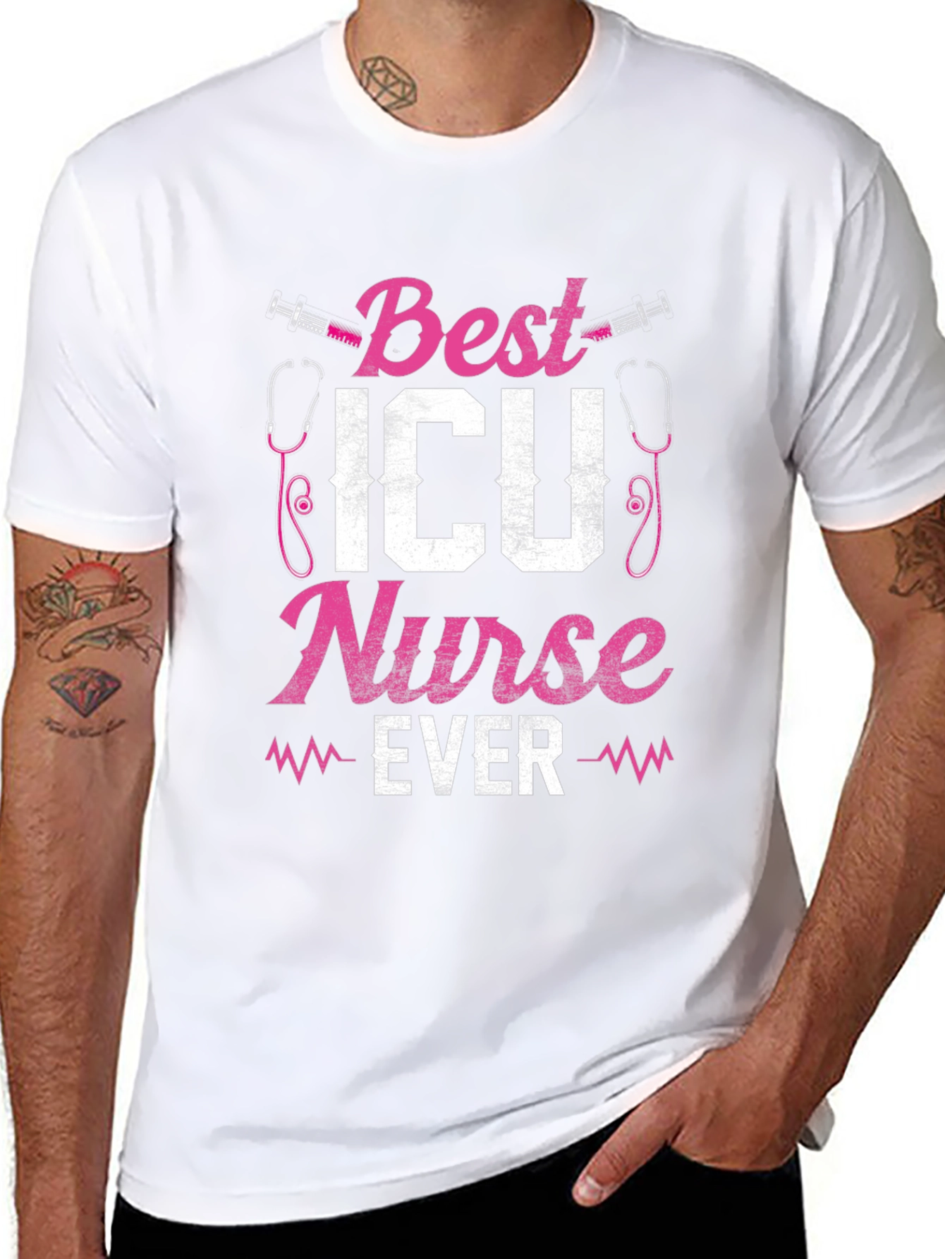 Best ICU Nurse Ever Graphic T-Shirt