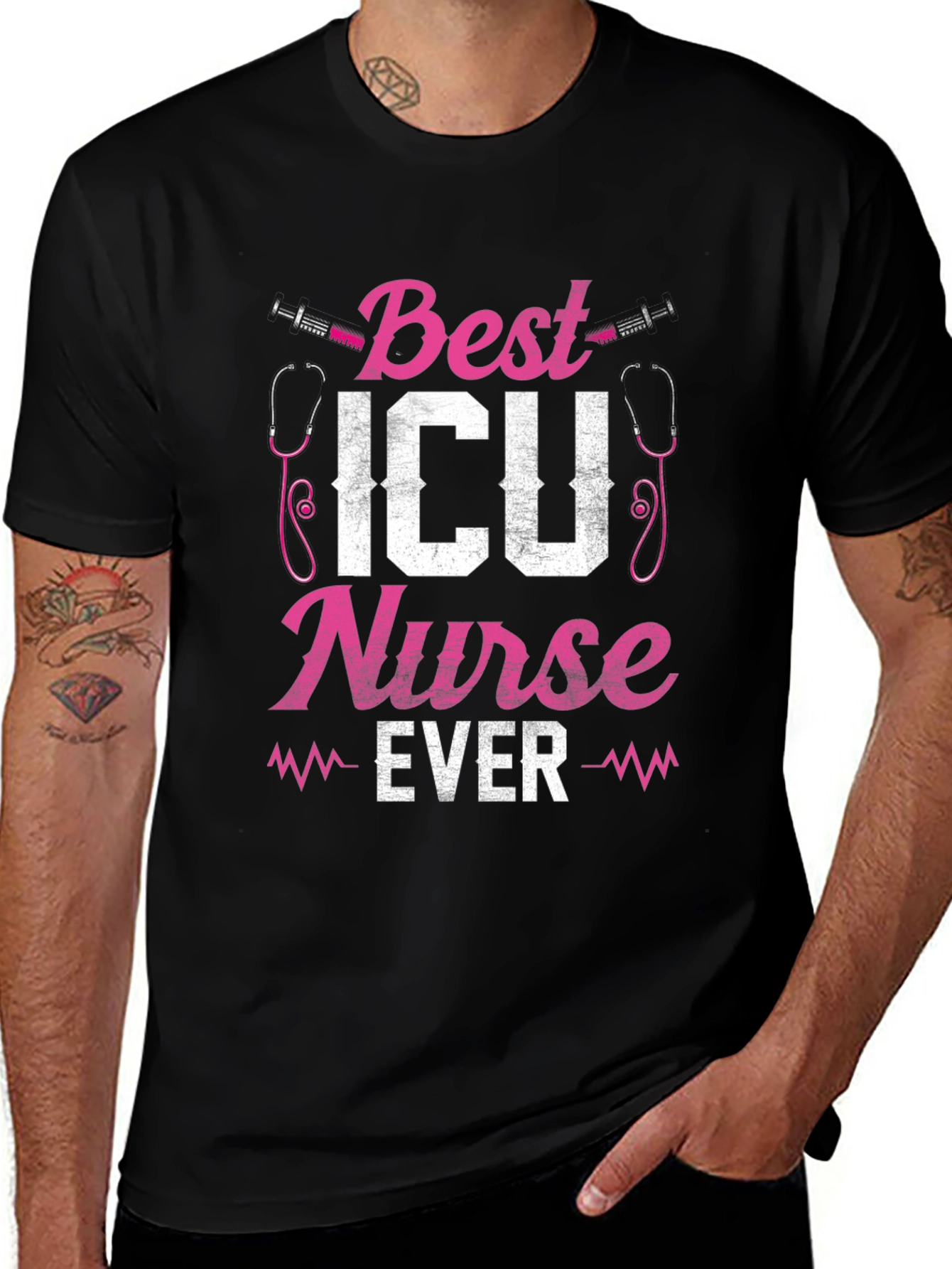 Best ICU Nurse Ever Graphic T-Shirt