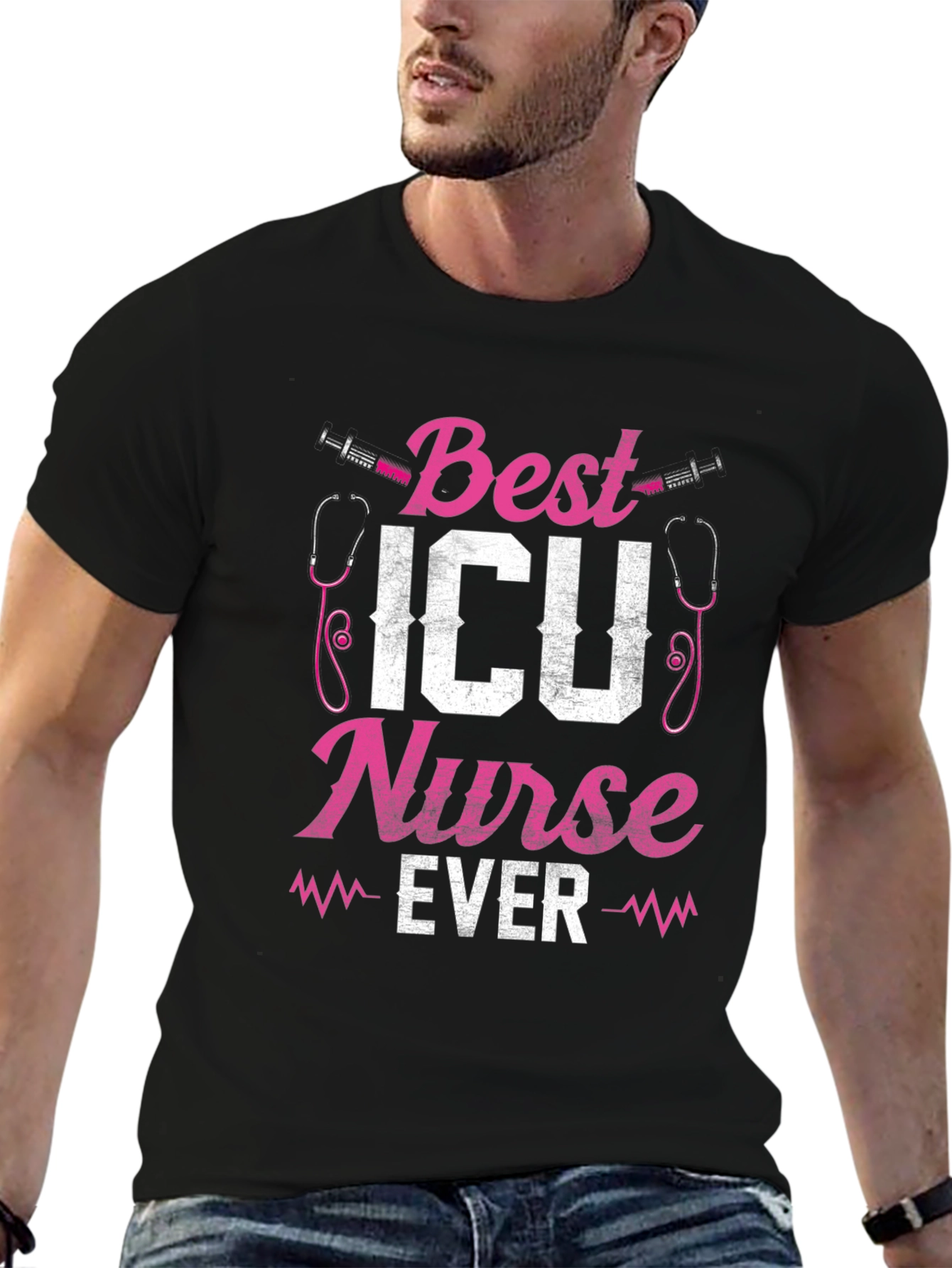Best ICU Nurse Ever Graphic T-Shirt