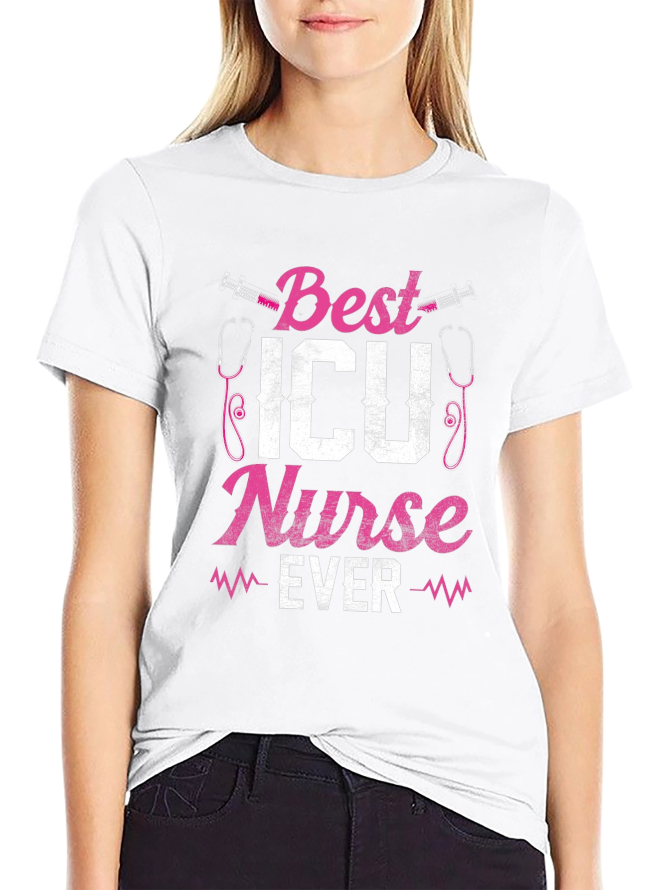 Best ICU Nurse Ever Graphic T-Shirt