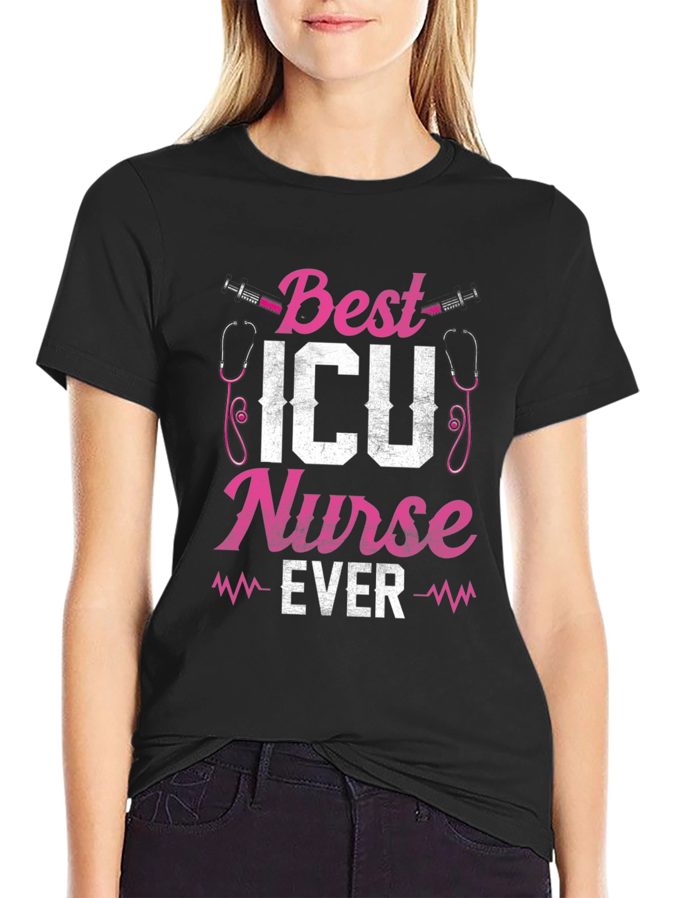 Best ICU Nurse Ever Graphic T-Shirt