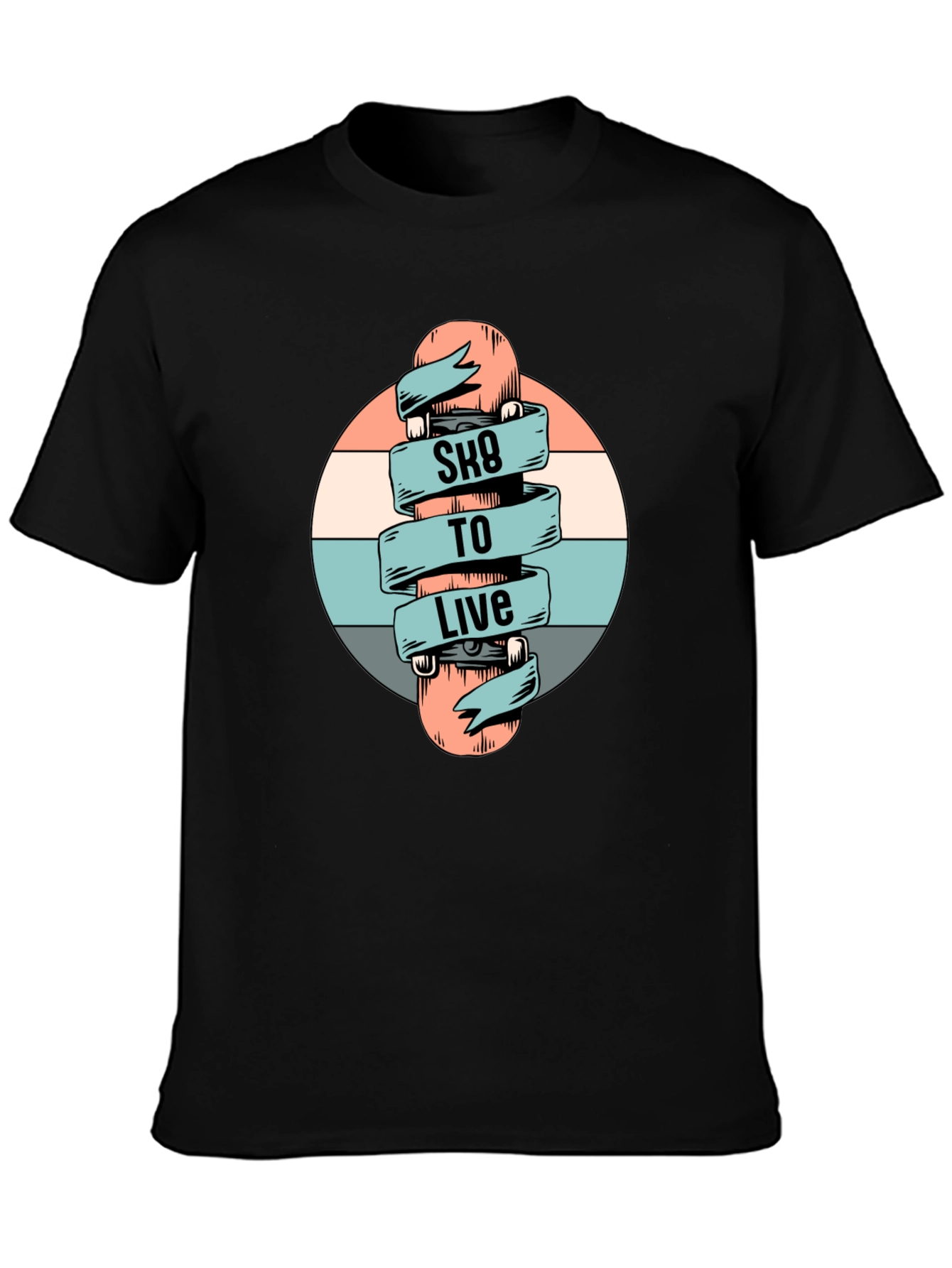 Sk8 To Live Graphic Tee - Skateboarder T-Shirt