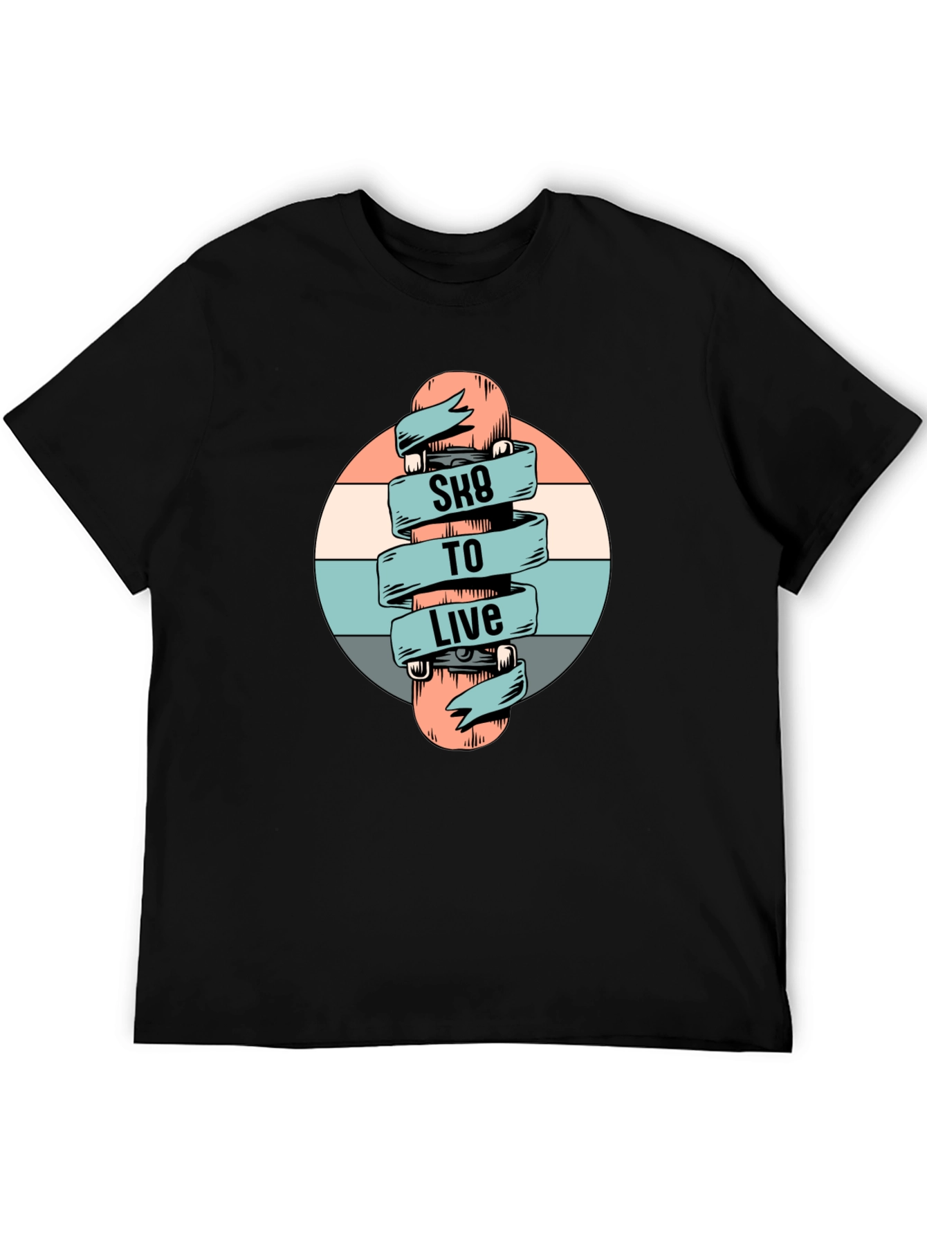 Sk8 To Live Graphic Tee - Skateboarder T-Shirt