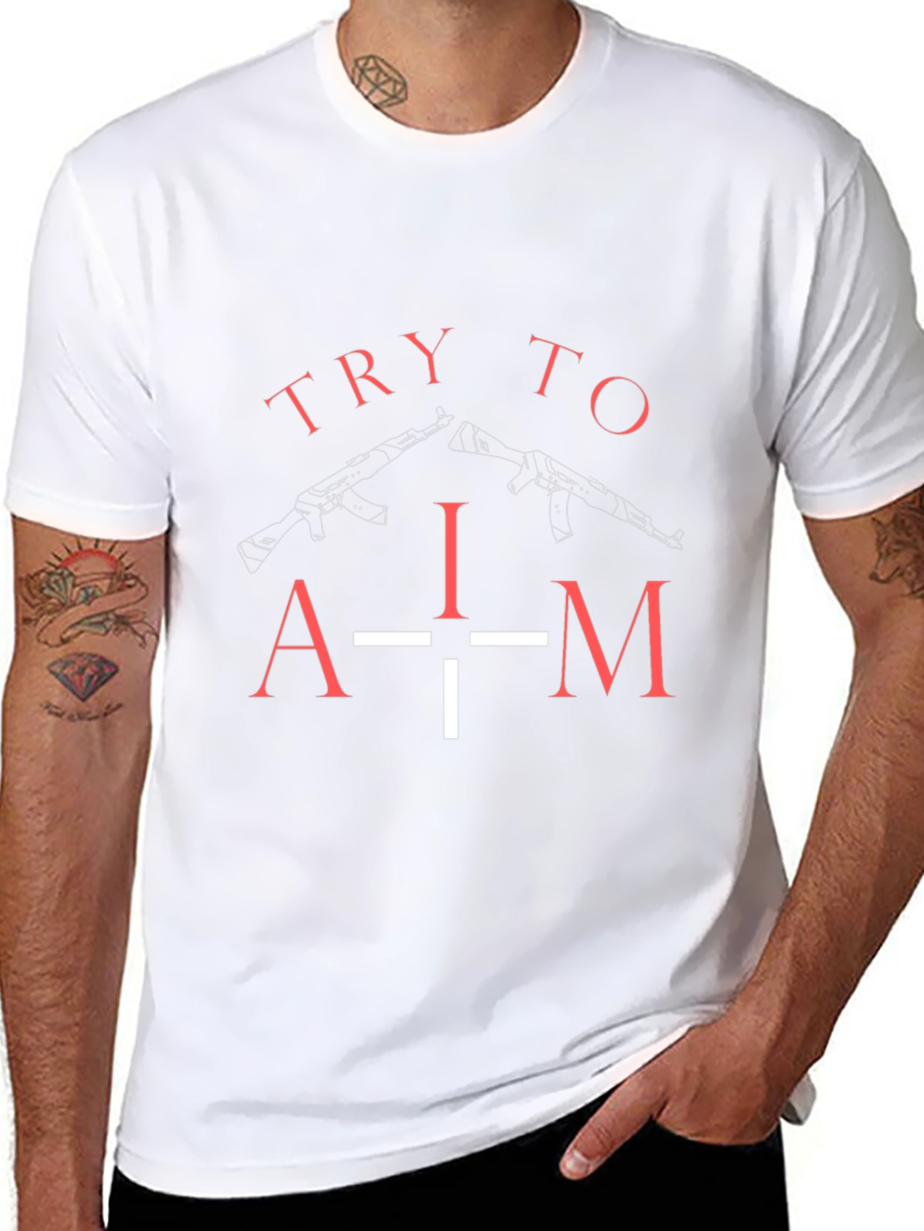Try to Aim Graphic T-Shirt - Black