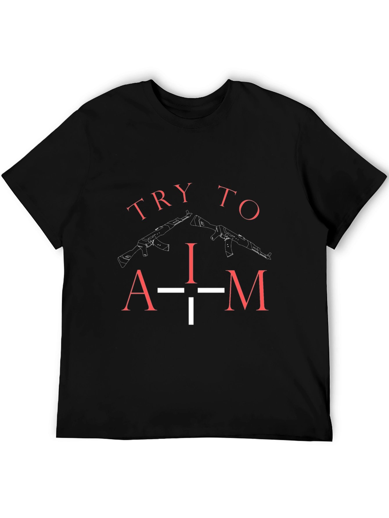 Try to Aim Graphic T-Shirt - Black