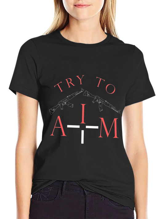 Try to Aim Graphic T-Shirt - Black