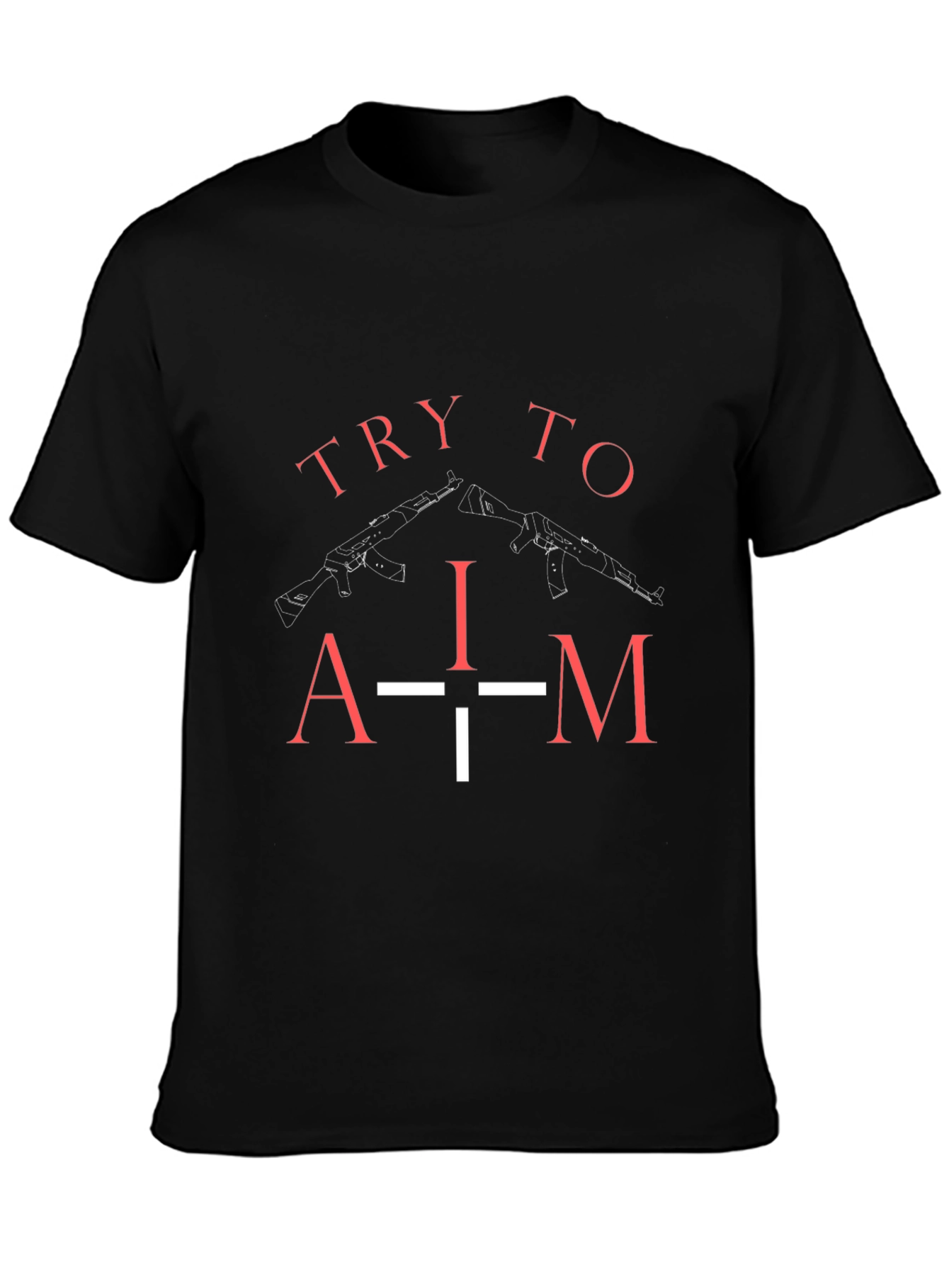 Try to Aim Graphic T-Shirt - Black