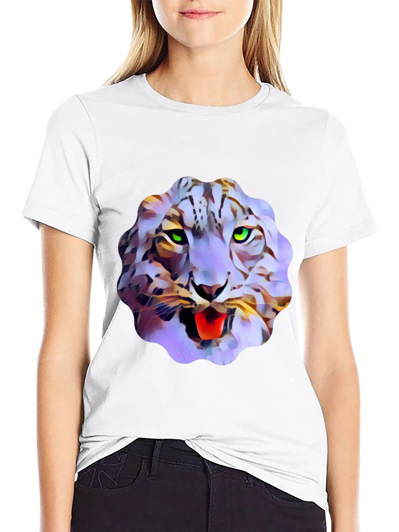 Abstract Snow Leopard Graphic Tee