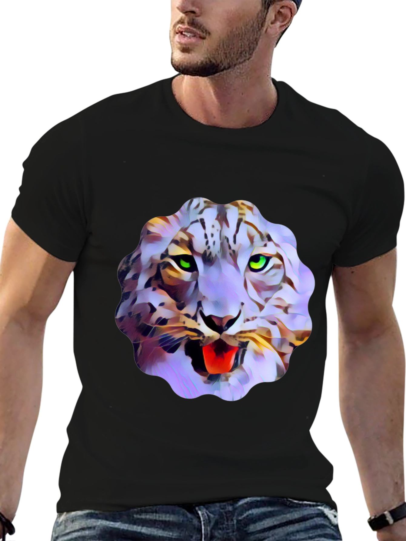 Abstract Snow Leopard Graphic Tee