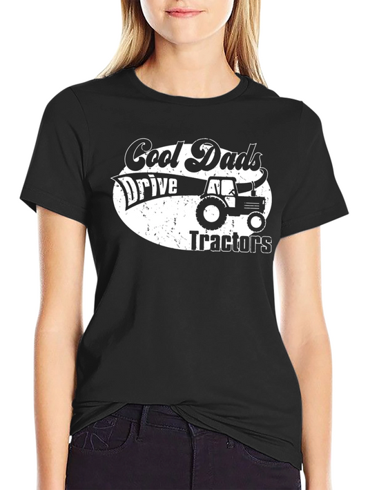 Cool Dads Tractor Graphic T-Shirt - Black