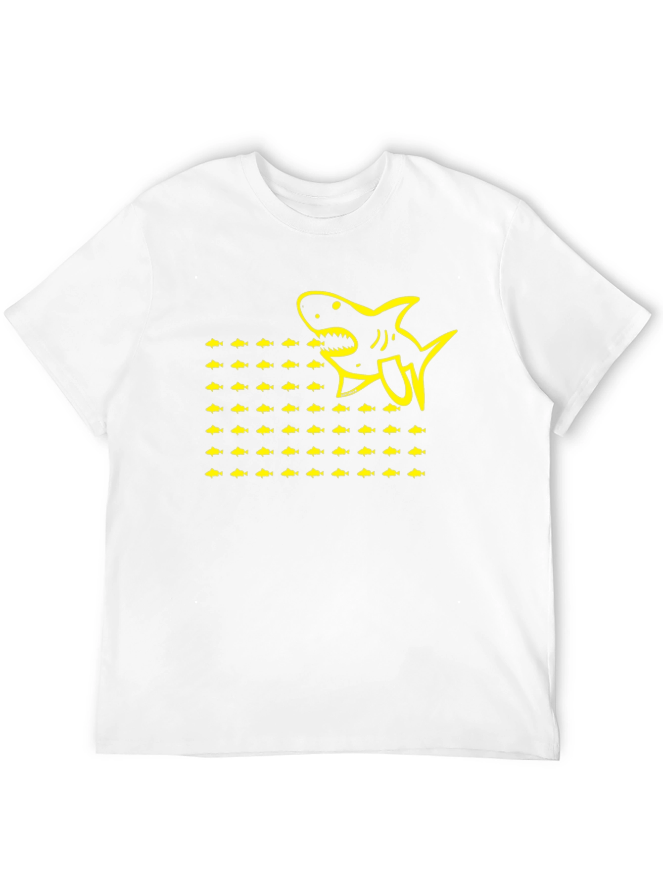 Shark & Fish Graphic Tee - Black Cotton T-Shirt