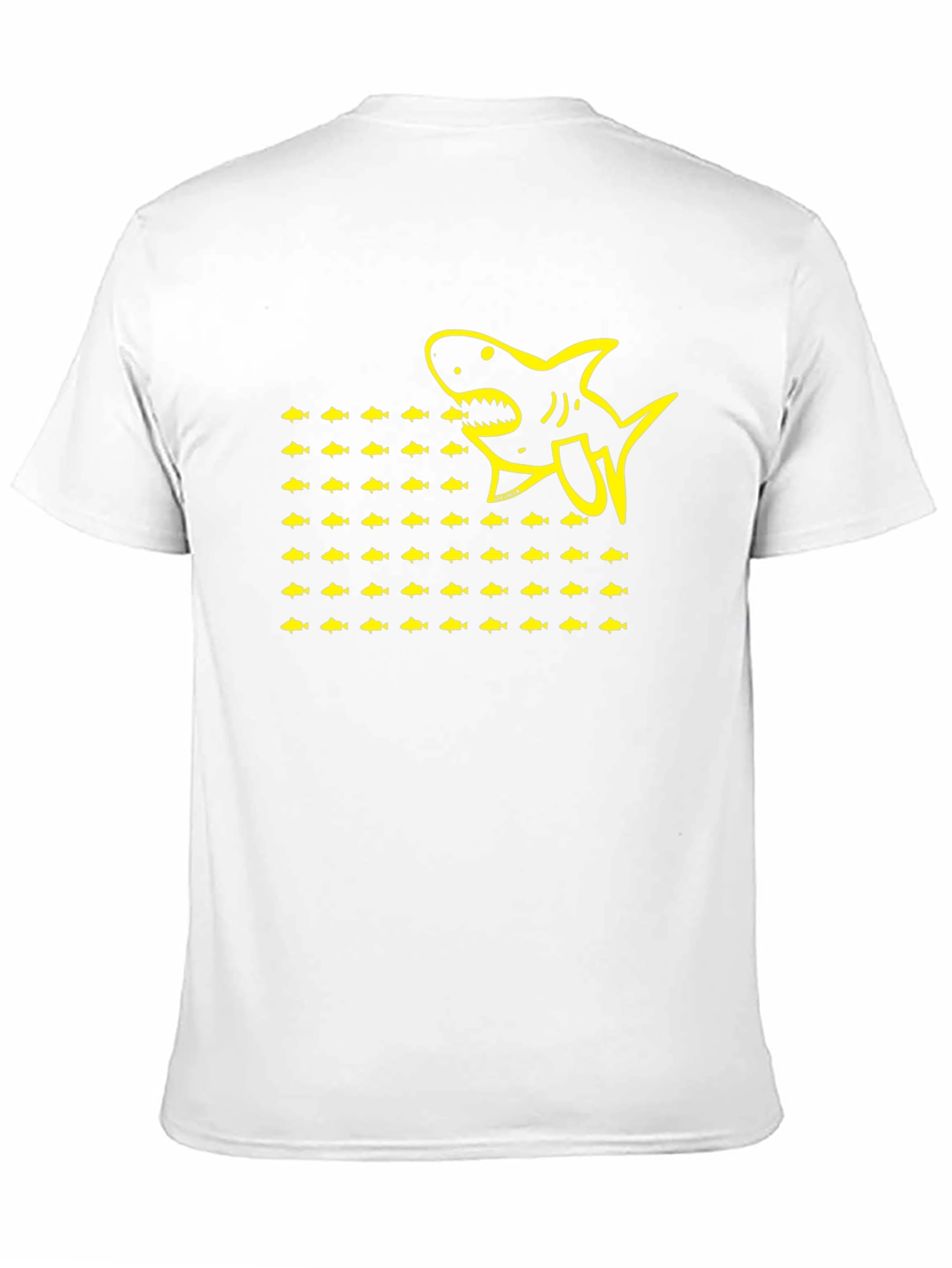 Shark & Fish Graphic Tee - Black Cotton T-Shirt