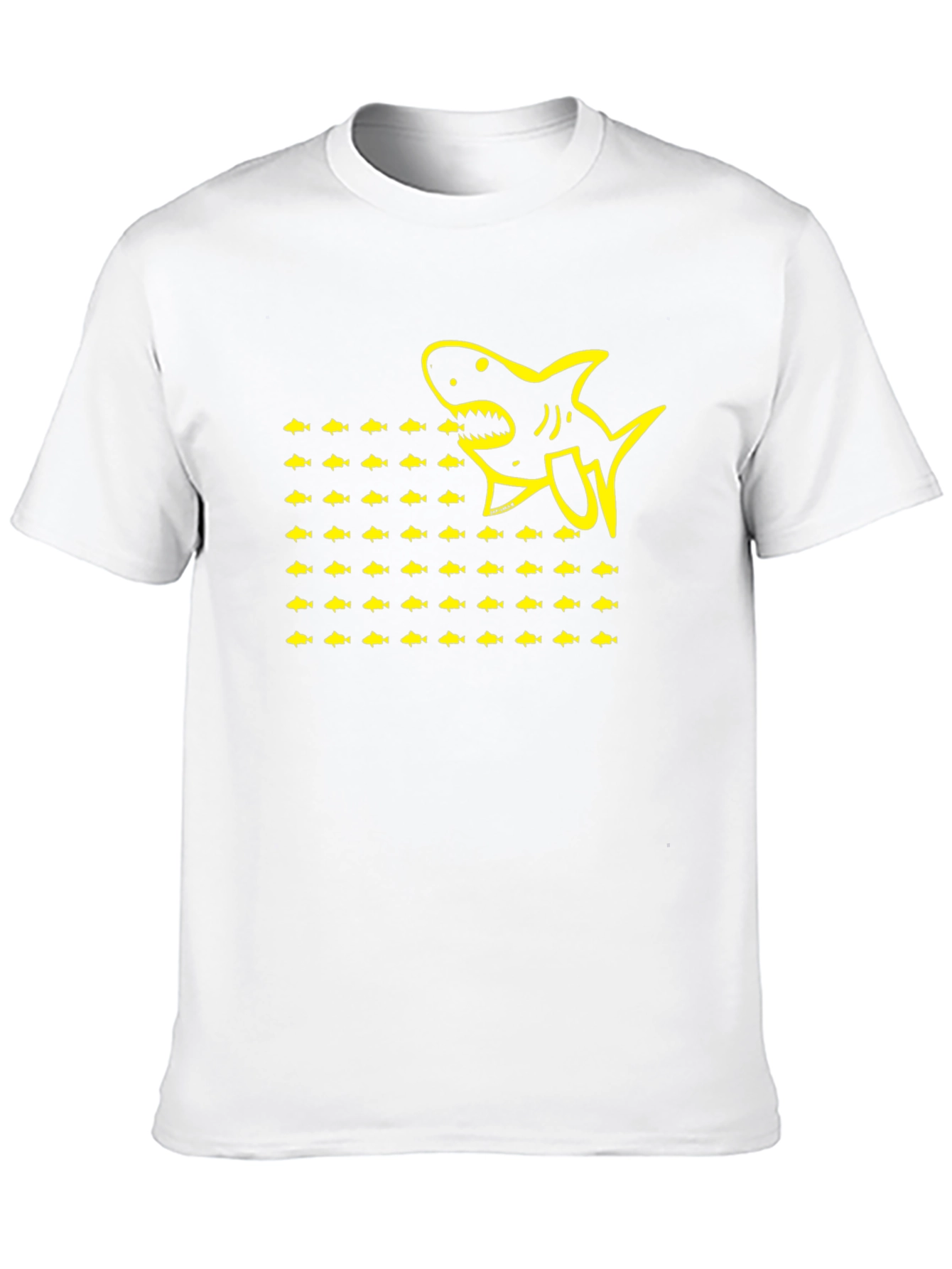 Shark & Fish Graphic Tee - Black Cotton T-Shirt