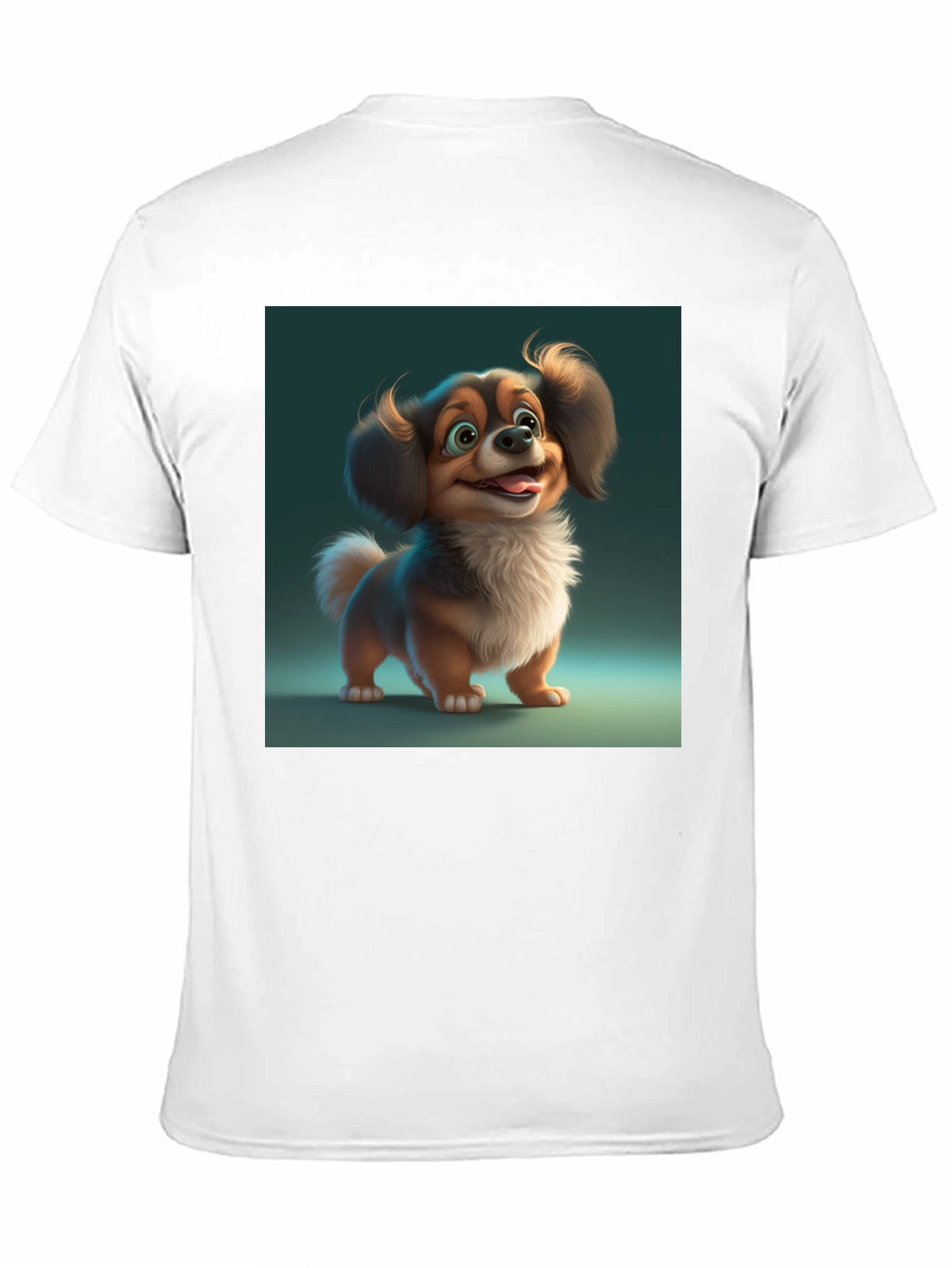Cartoon Dog Graphic Tee - Soft Cotton Black T-Shirt