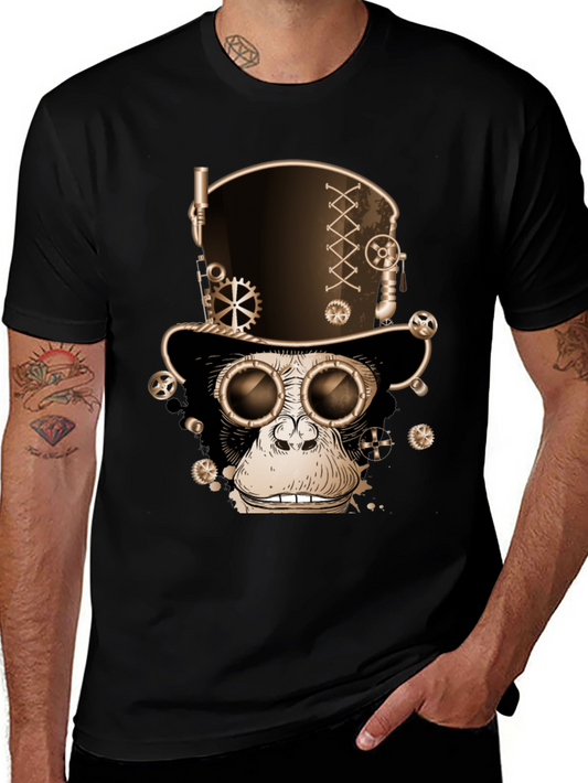 Steampunk Monkey T-Shirt - Gears & Goggles Graphic Tee