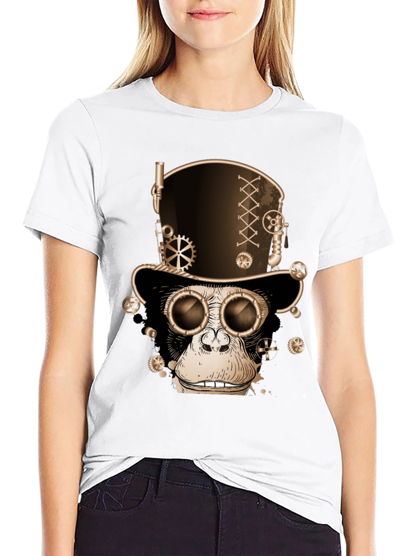 Steampunk Monkey T-Shirt - Gears & Goggles Graphic Tee