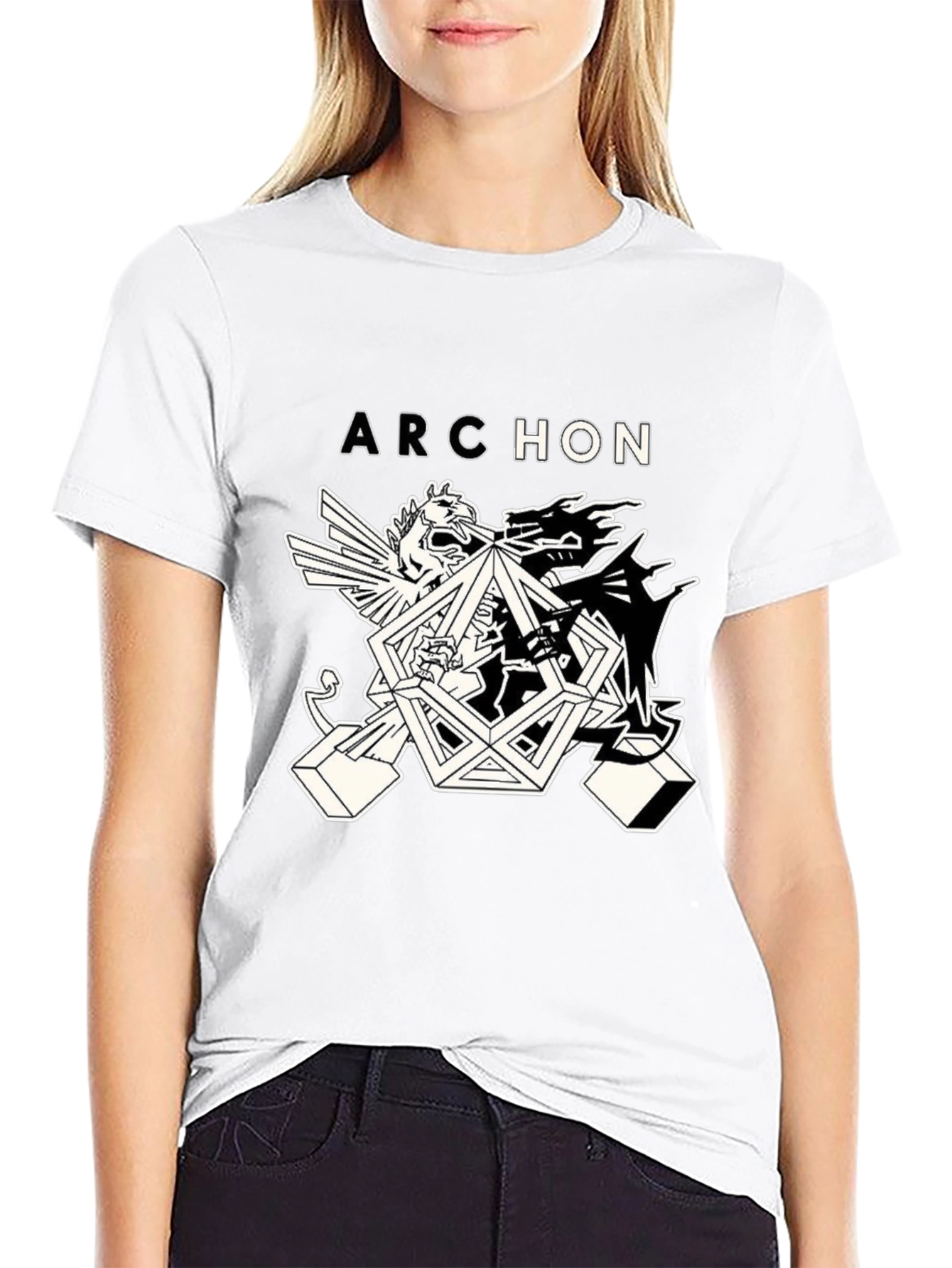 Archeon Black Graphic Print Tee