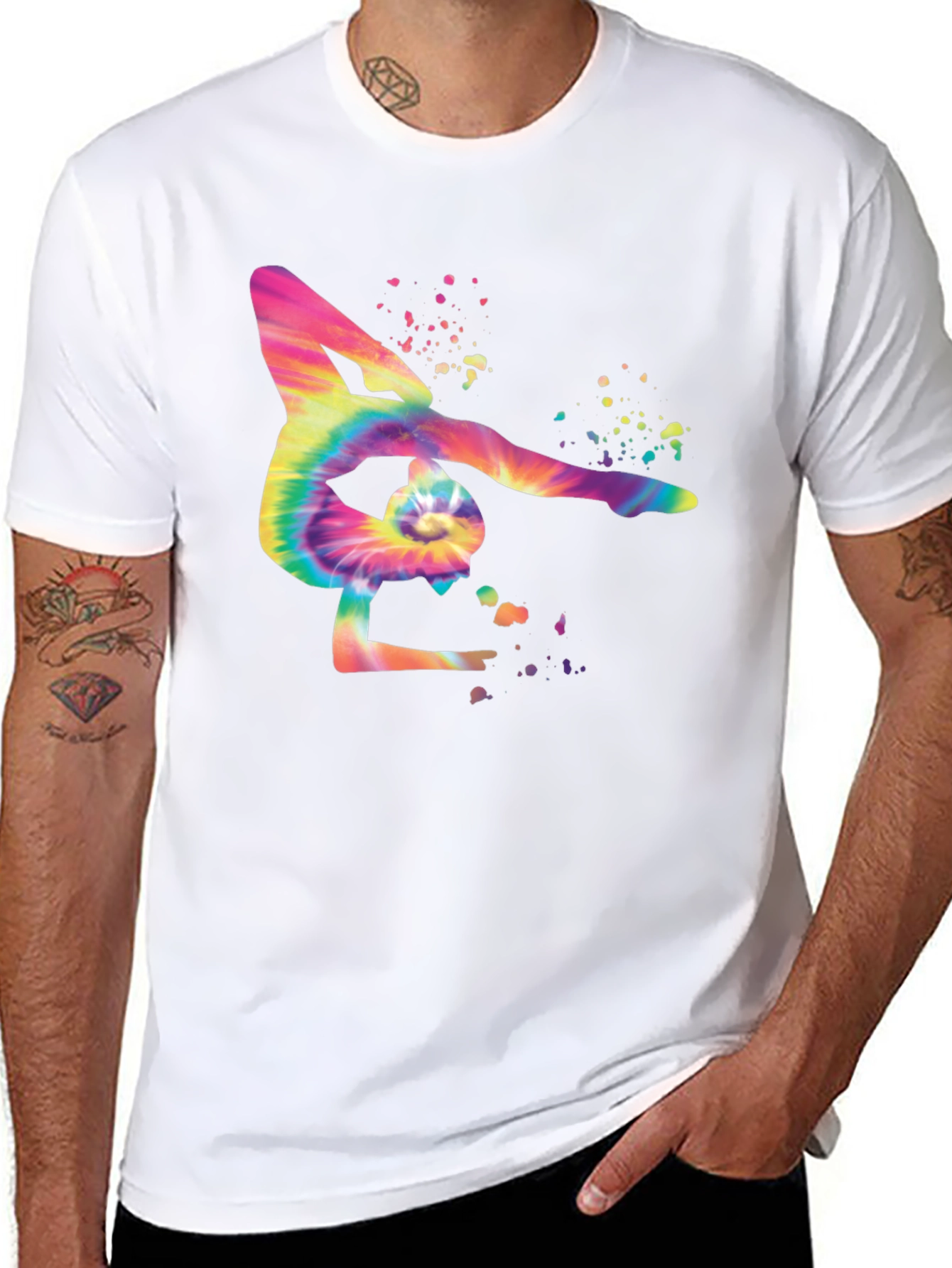 Tie Dye Gymnast Silhouette T-Shirt