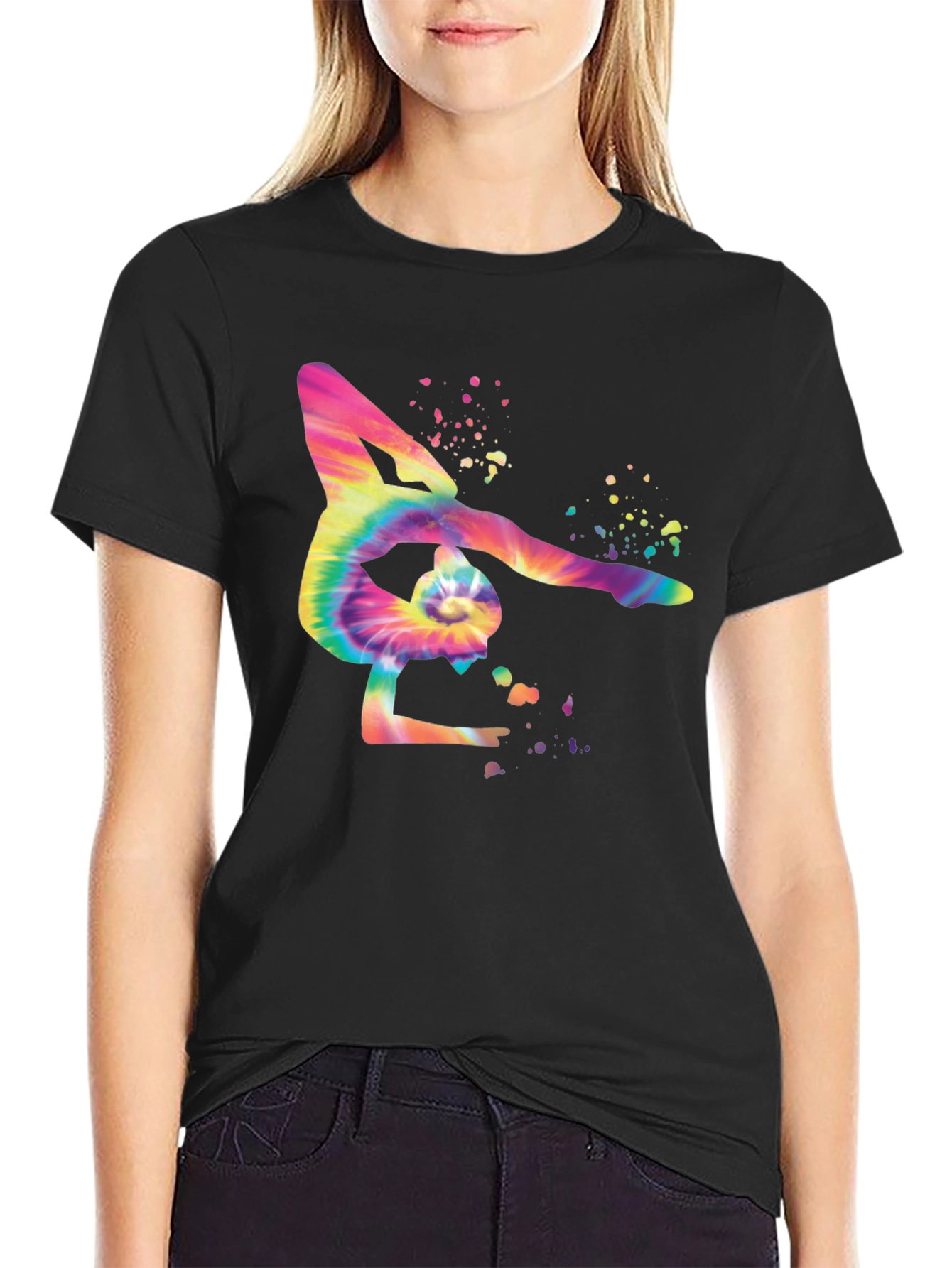Tie Dye Gymnast Silhouette T-Shirt
