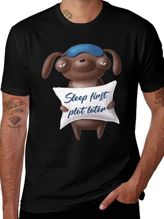 Sleepy Dog Graphic Tee - Sleep First Plot Later