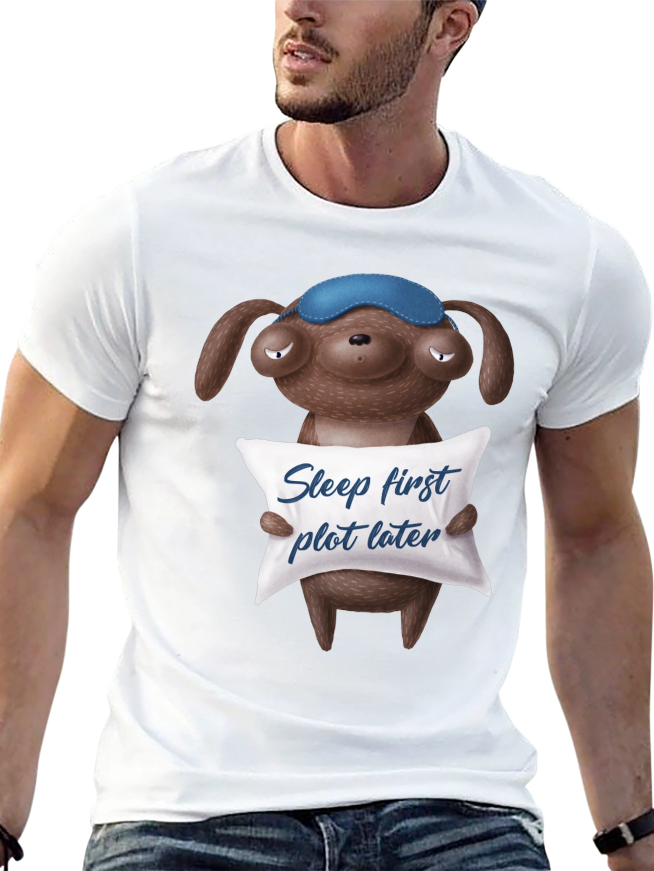 Sleepy Dog Graphic Tee - Sleep First Plot Later