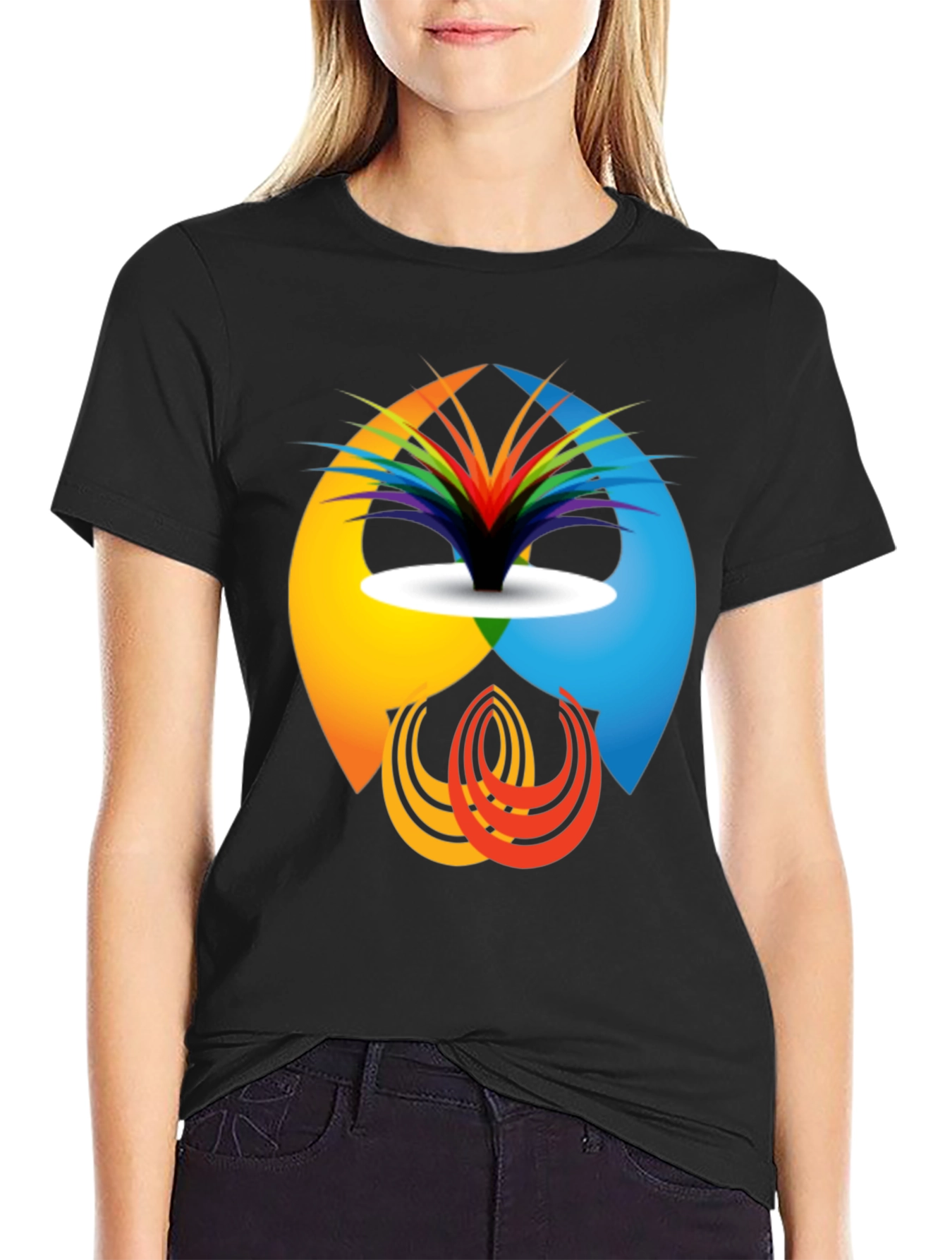 Abstract Design Graphic Tee - Modern Casual Shirt