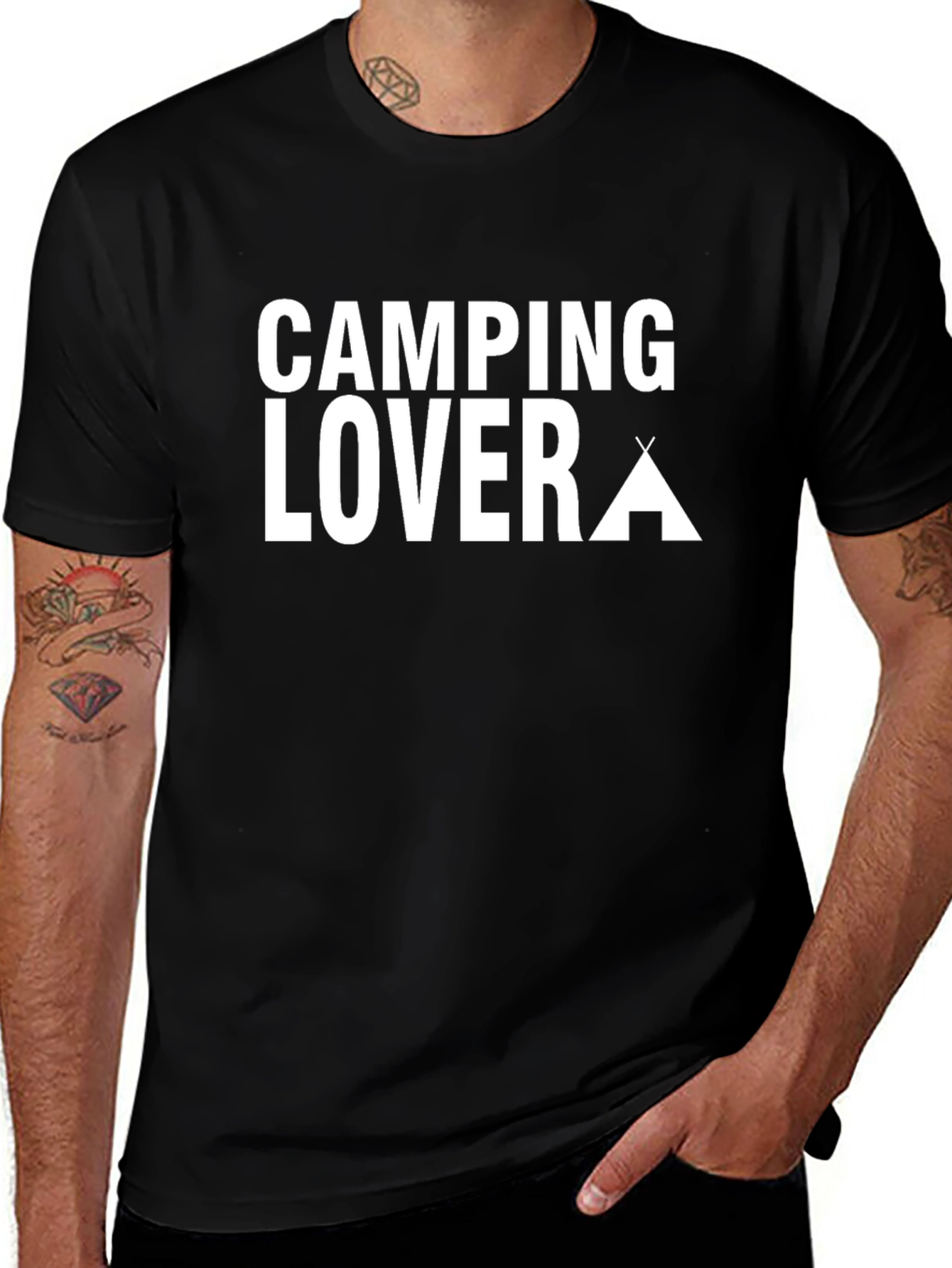 Camping Lover T-Shirt - Black Cotton Tee