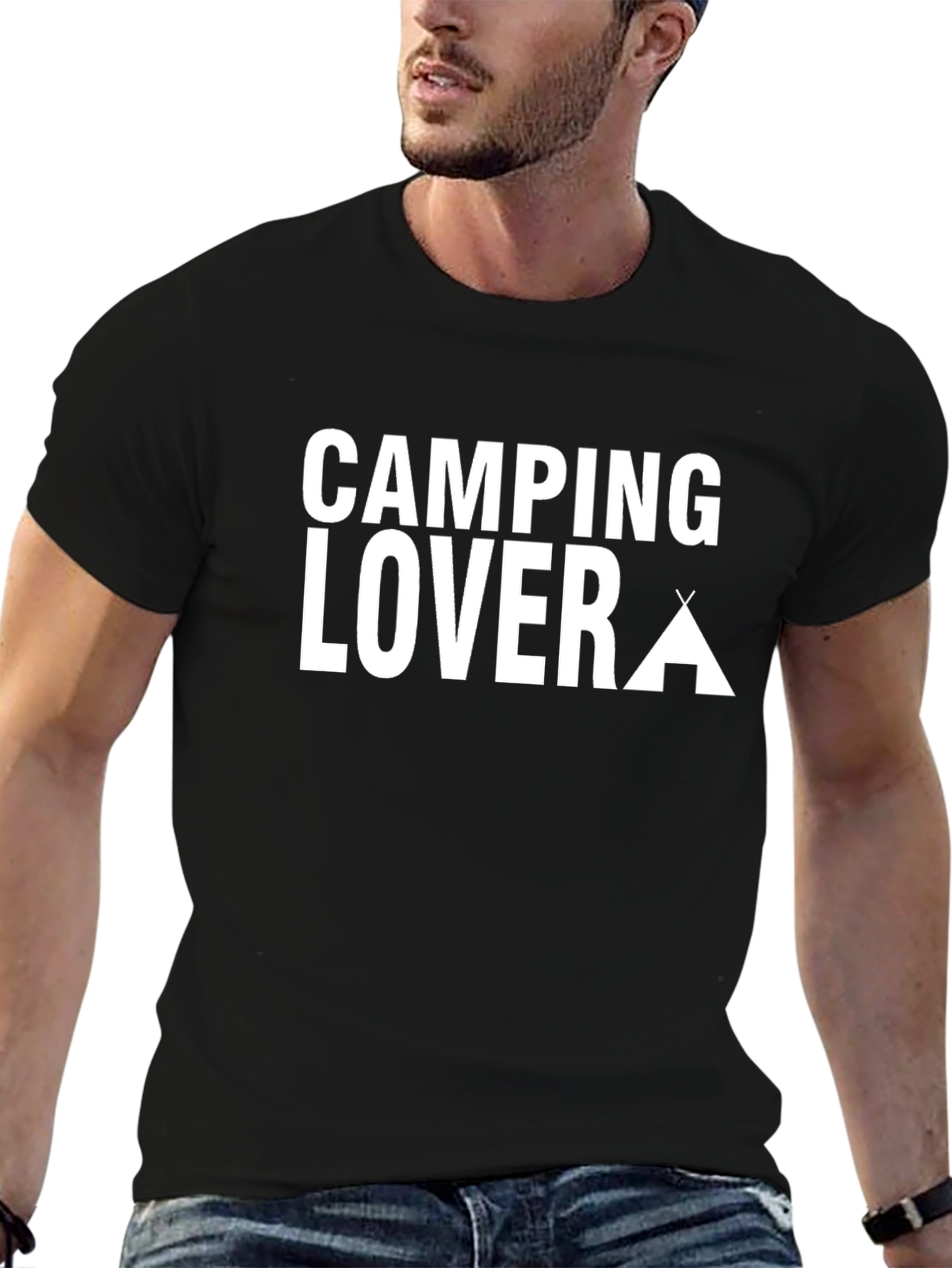 Camping Lover T-Shirt - Black Cotton Tee