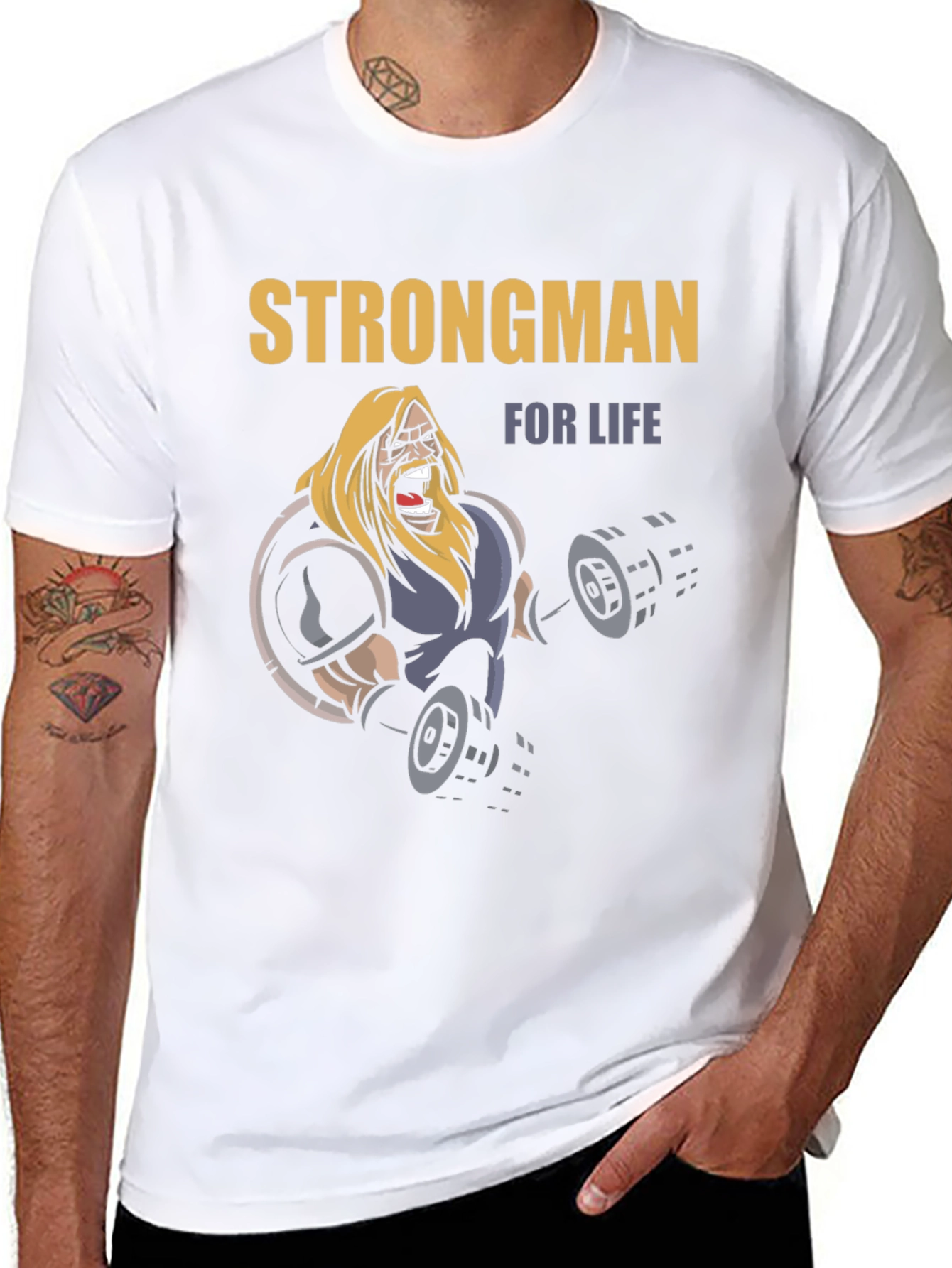 Strongman For Life Black T-Shirt