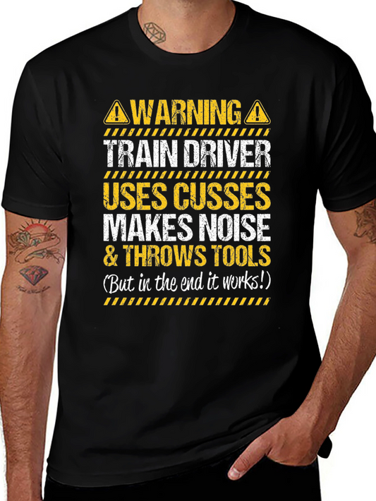Train Driver Warning Graphic T-Shirt