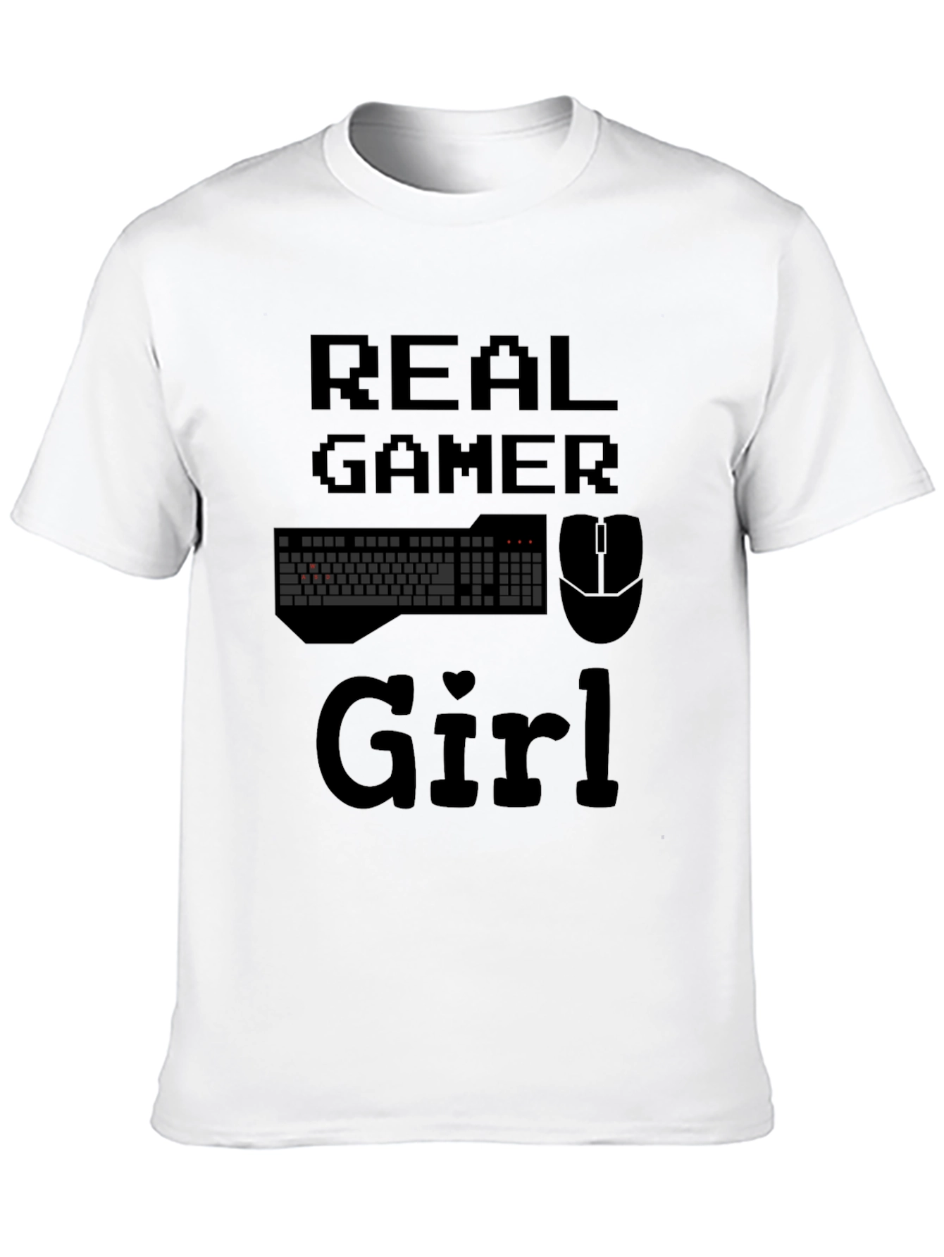Real Gamer Girl Graphic T-Shirt - Black Cotton Tee