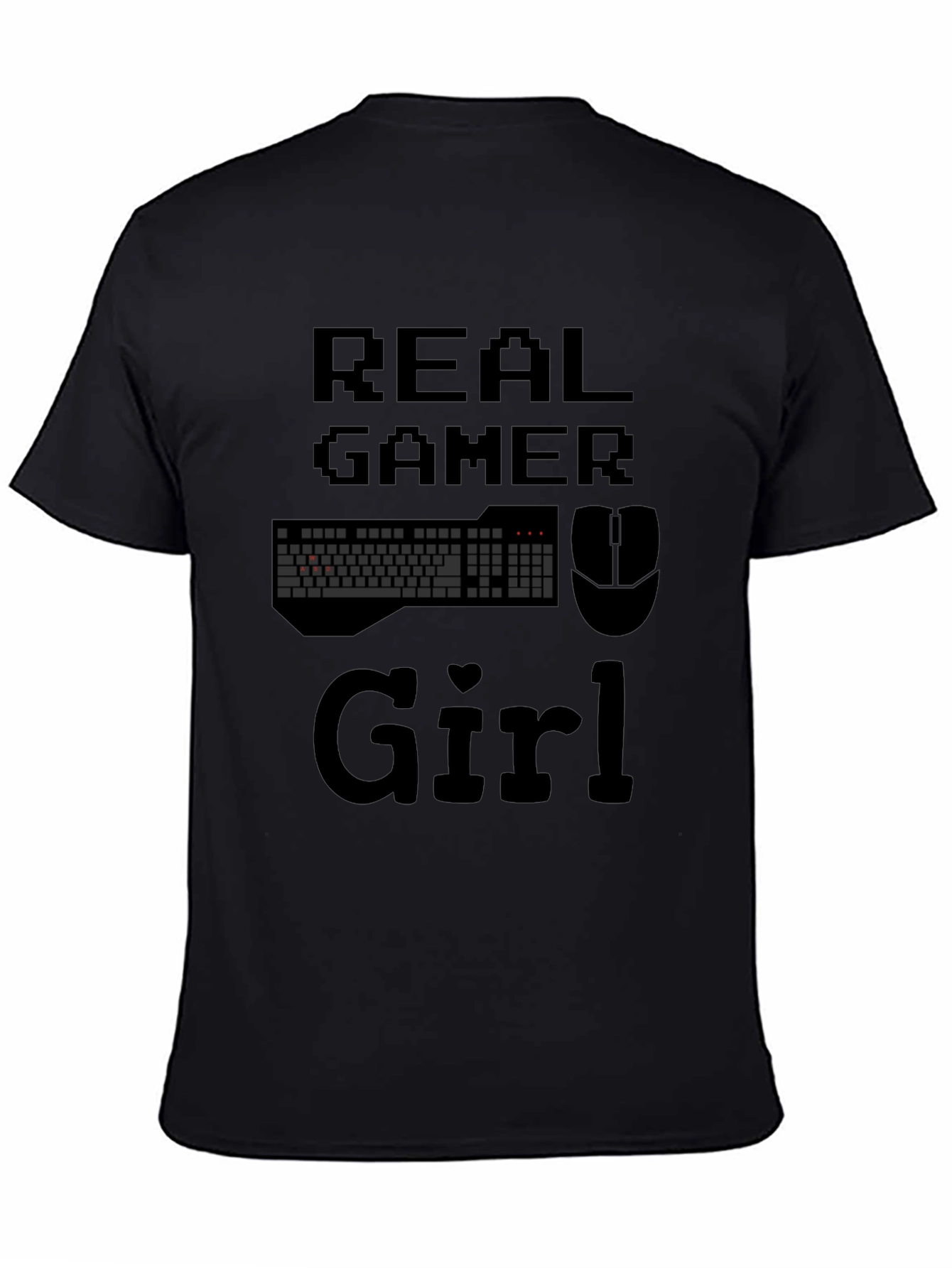Real Gamer Girl Graphic T-Shirt - Black Cotton Tee