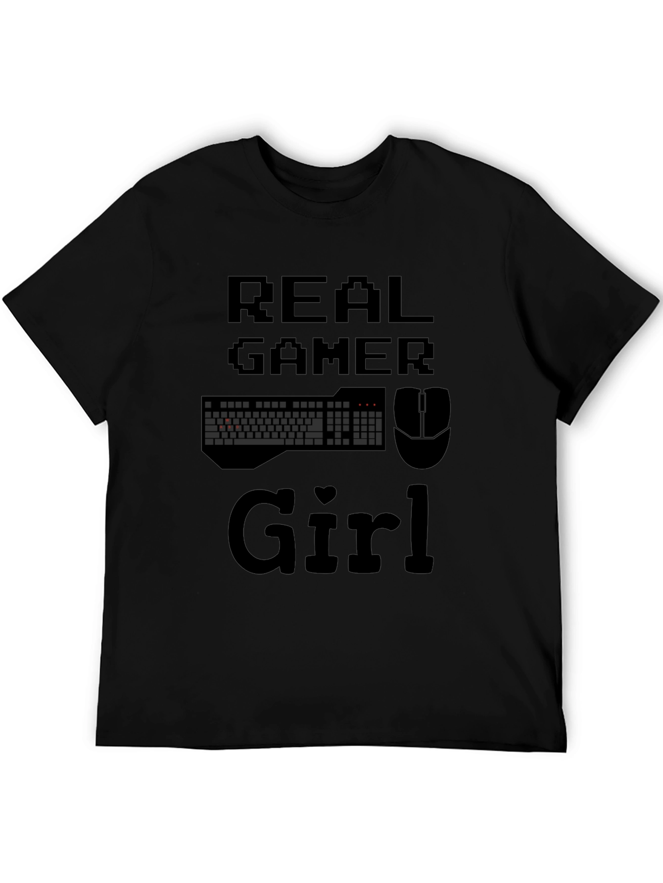 Real Gamer Girl Graphic T-Shirt - Black Cotton Tee