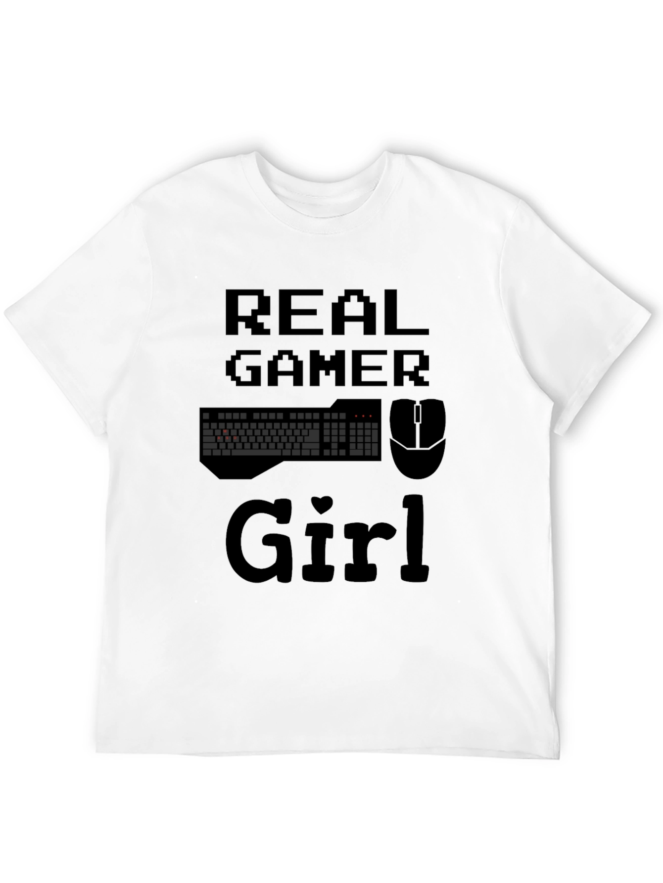 Real Gamer Girl Graphic T-Shirt - Black Cotton Tee