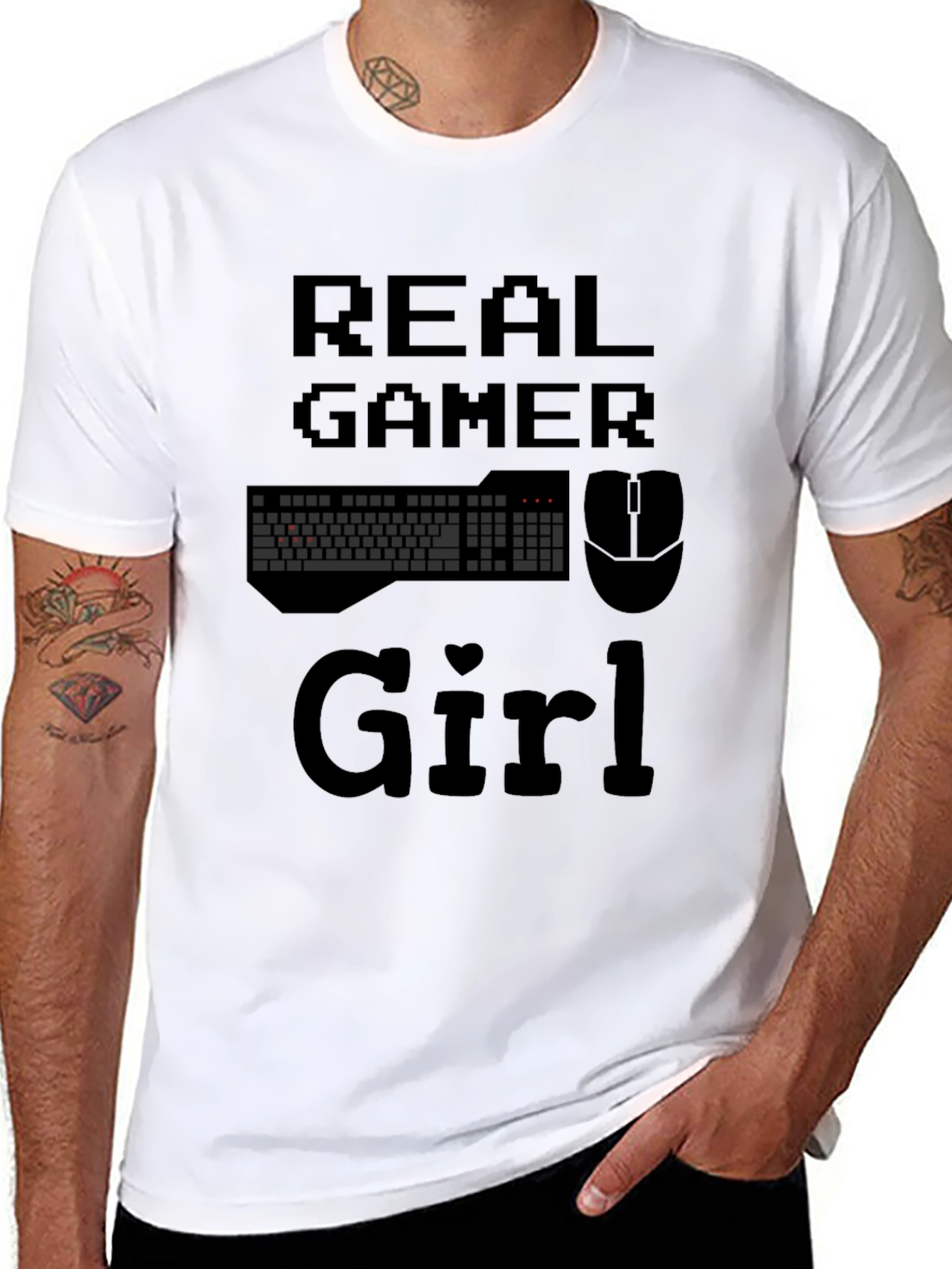 Real Gamer Girl Graphic T-Shirt - Black Cotton Tee