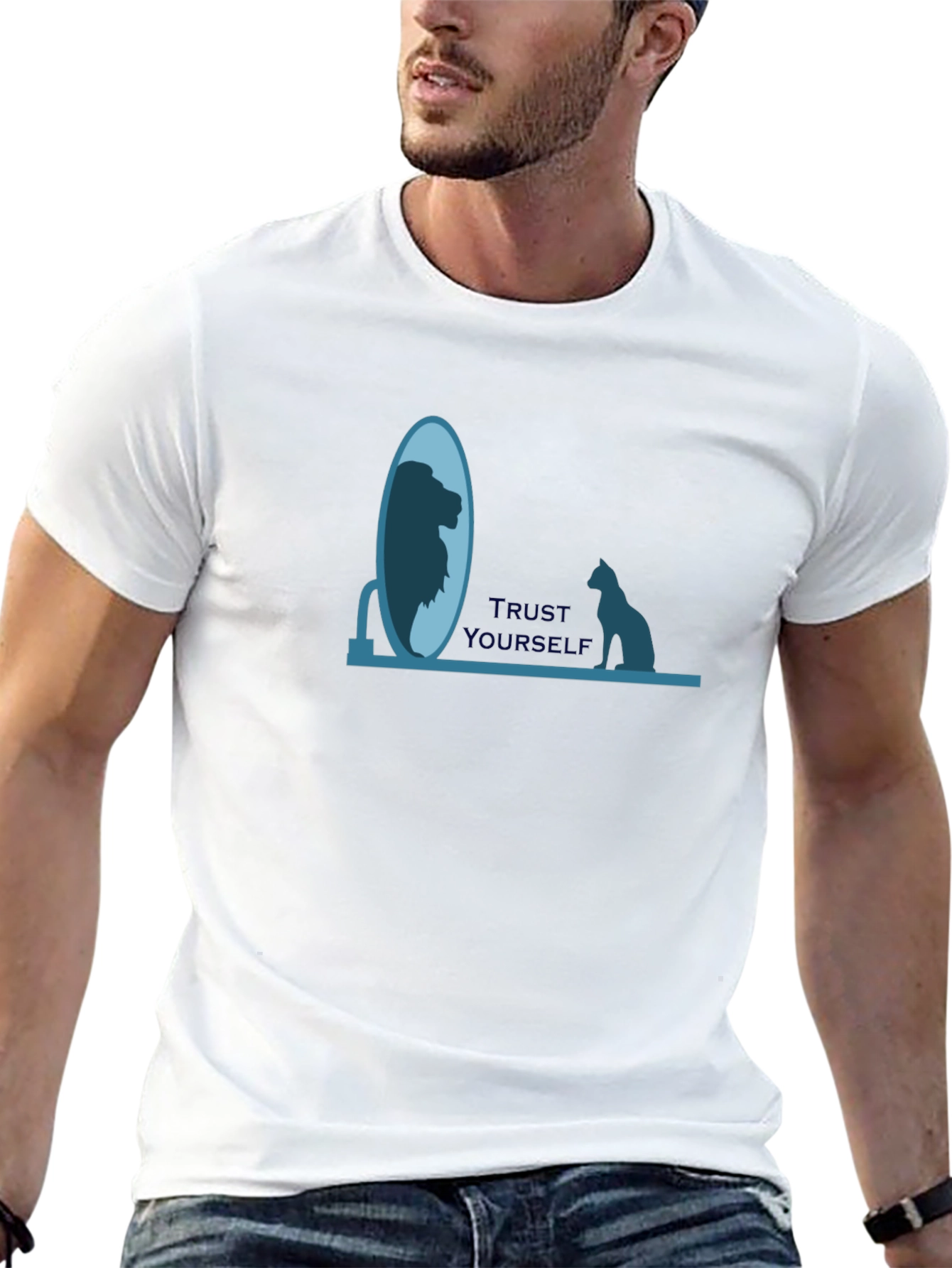 Trust Yourself Cat Lion Mirror T-Shirt