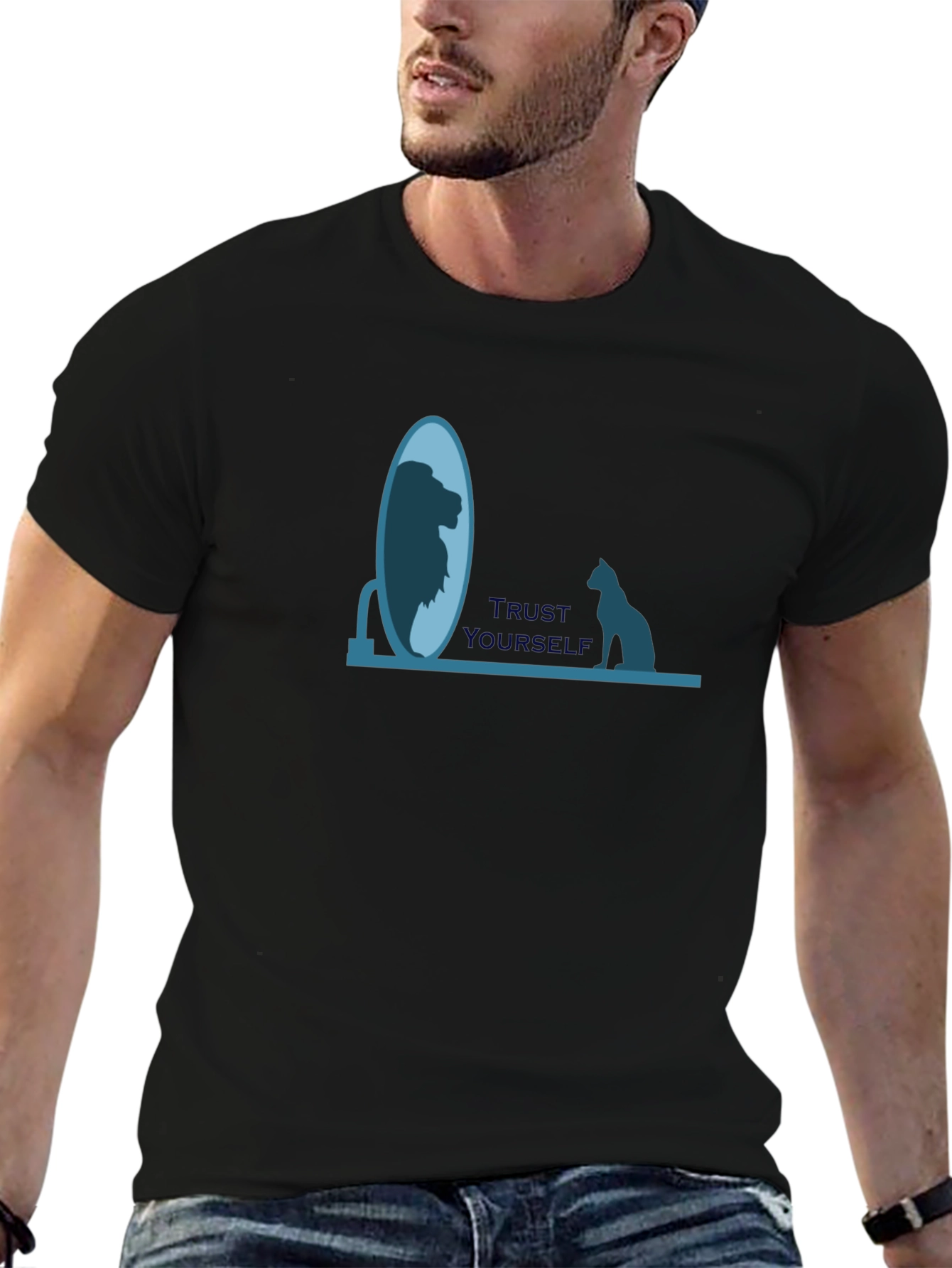 Trust Yourself Cat Lion Mirror T-Shirt