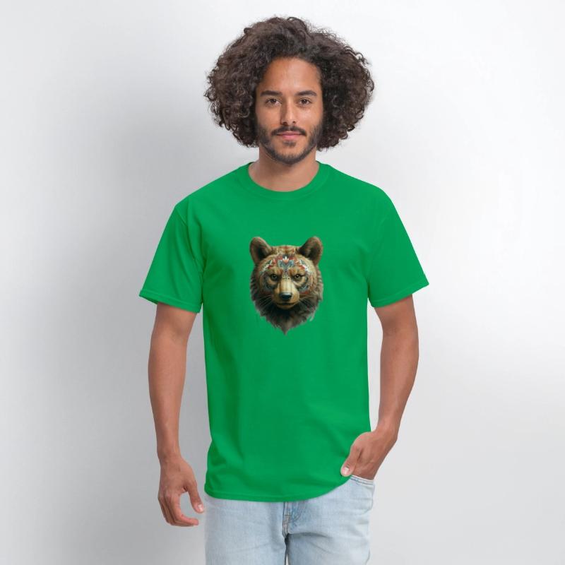 Bear face, animal, decorated