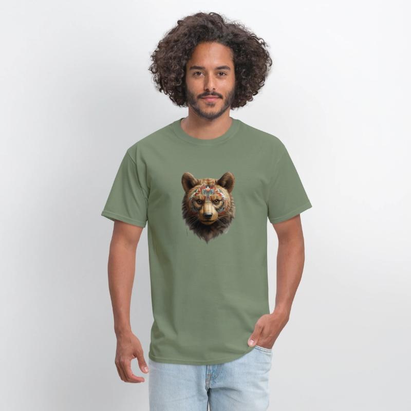 Bear face, animal, decorated