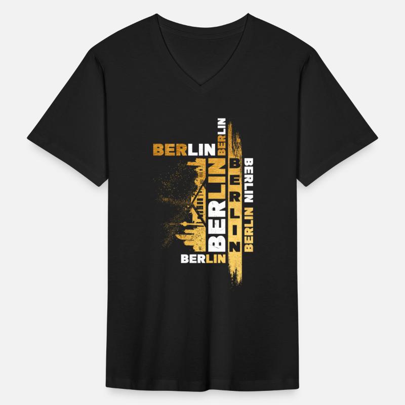 Berlin Germany German City Skyline Font Gold