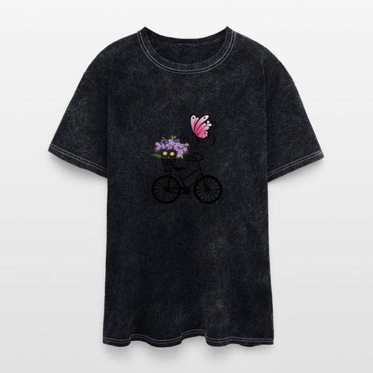 Bicycle with Flower Basket and Pink Butterfly
