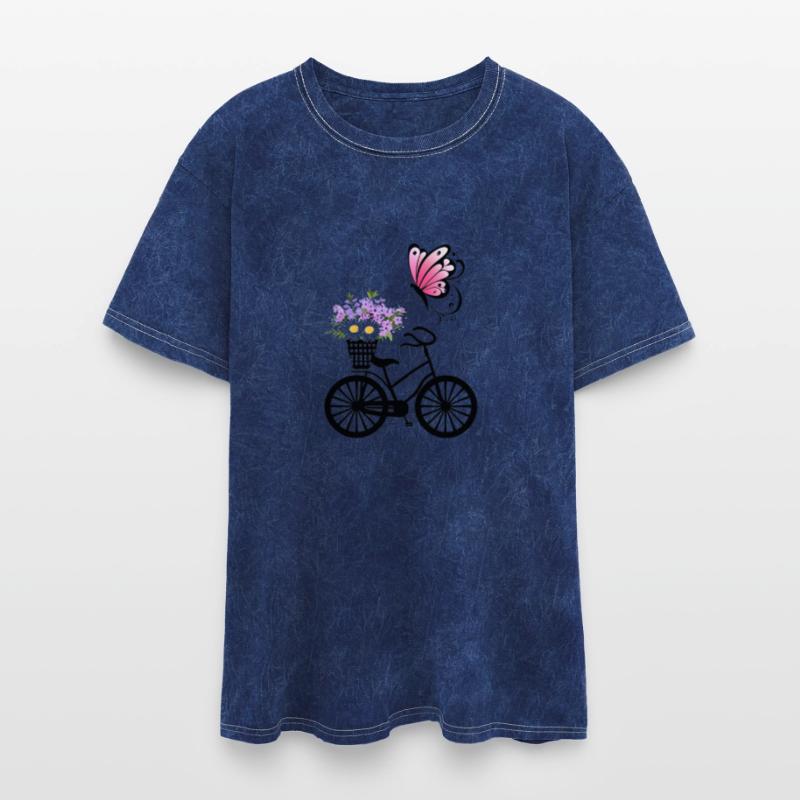 Bicycle with Flower Basket and Pink Butterfly