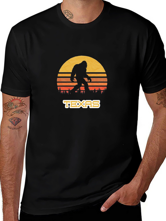 Texas Bigfoot Sunset T-Shirt - Cryptid Tee