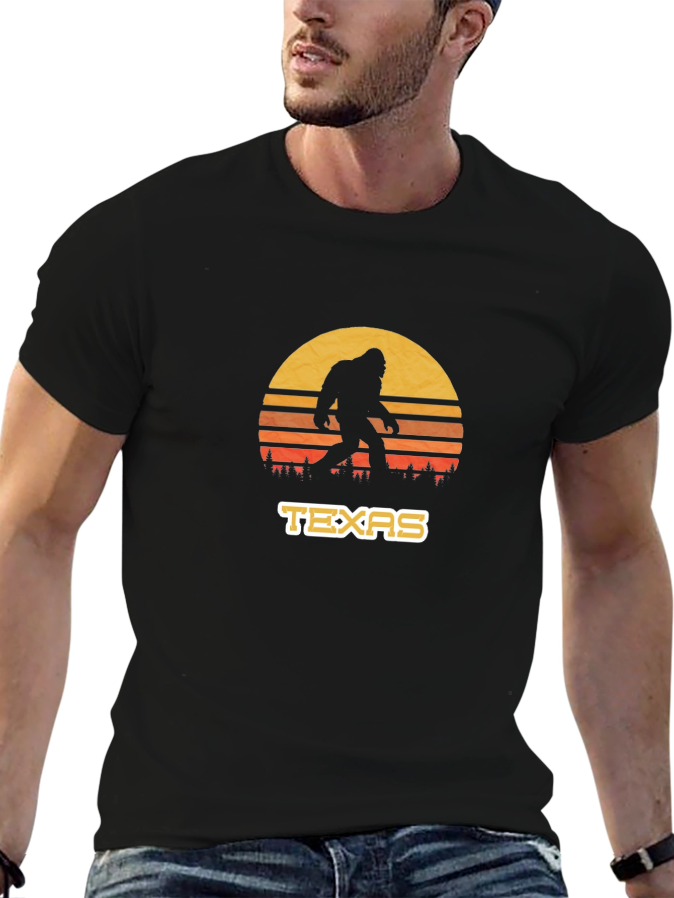 Texas Bigfoot Sunset T-Shirt - Cryptid Tee