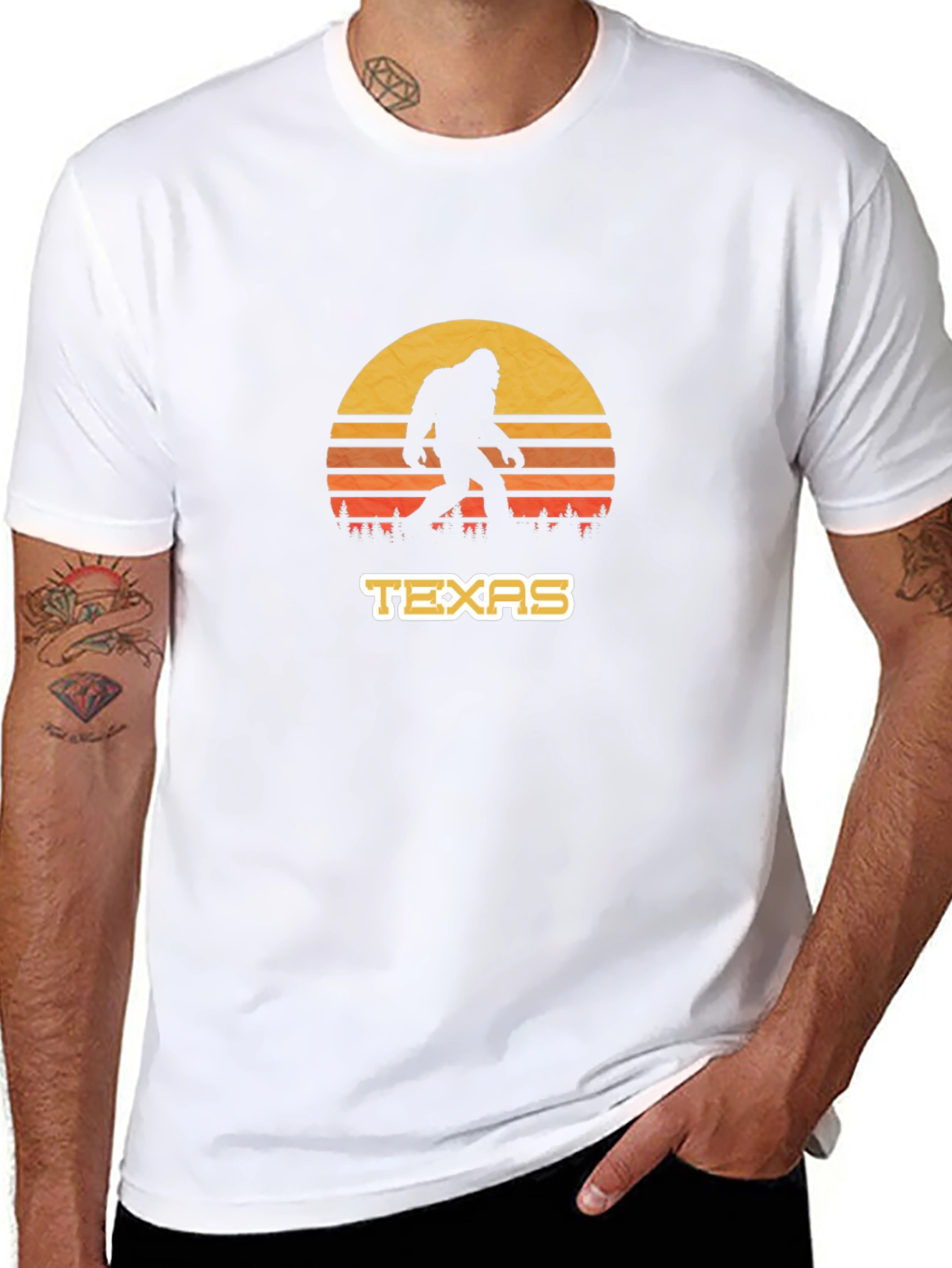 Texas Bigfoot Sunset T-Shirt - Cryptid Tee
