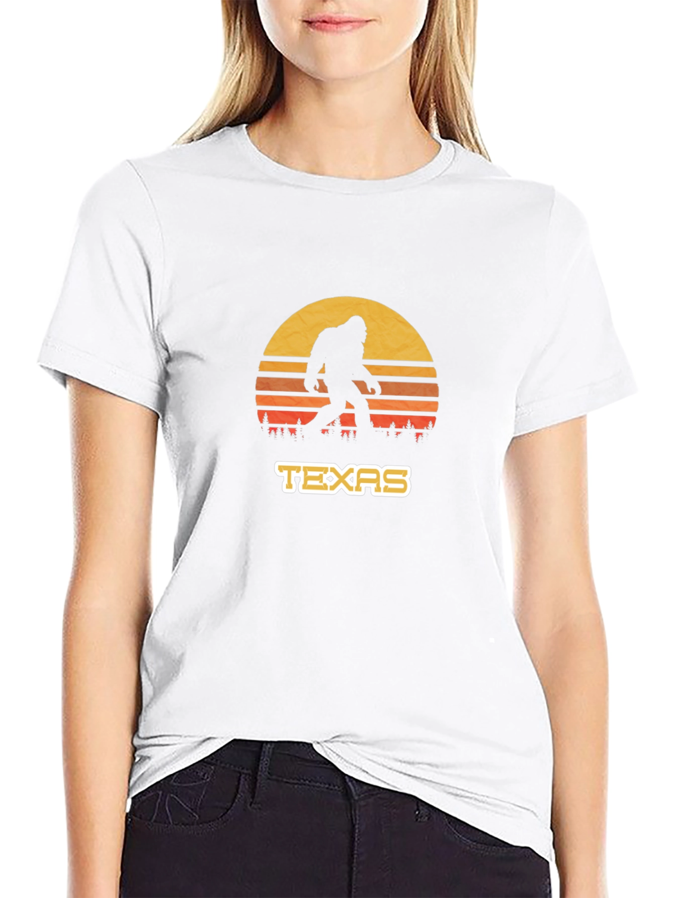 Texas Bigfoot Sunset T-Shirt - Cryptid Tee