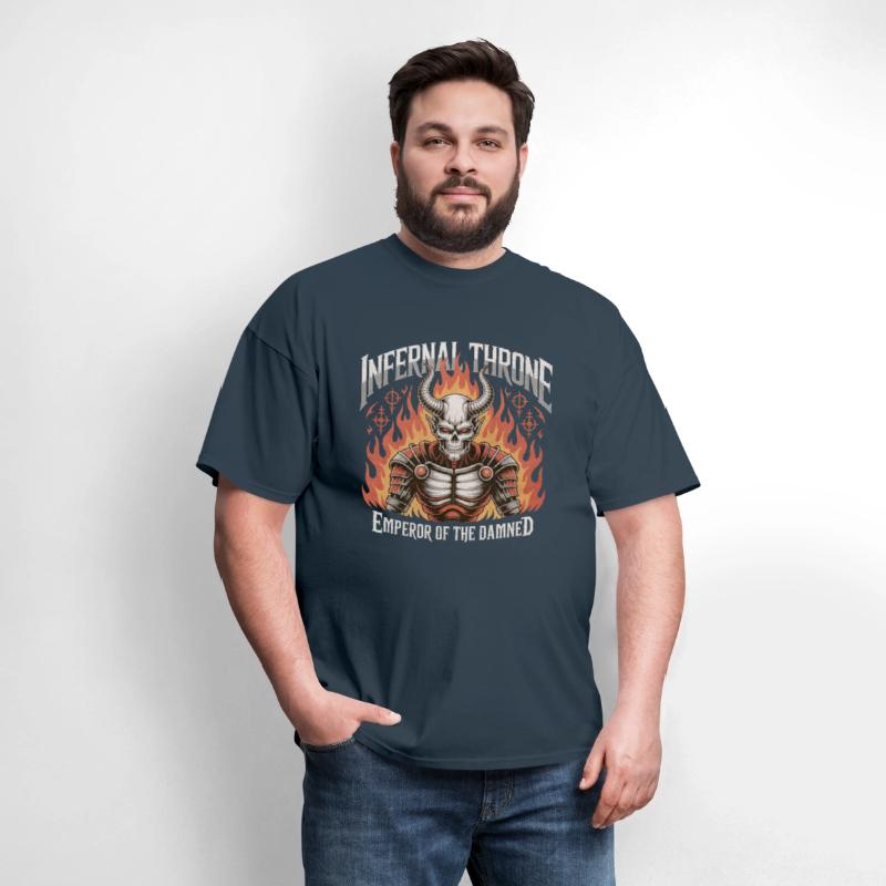 Biomechanical Skull Flame Metal Shirt